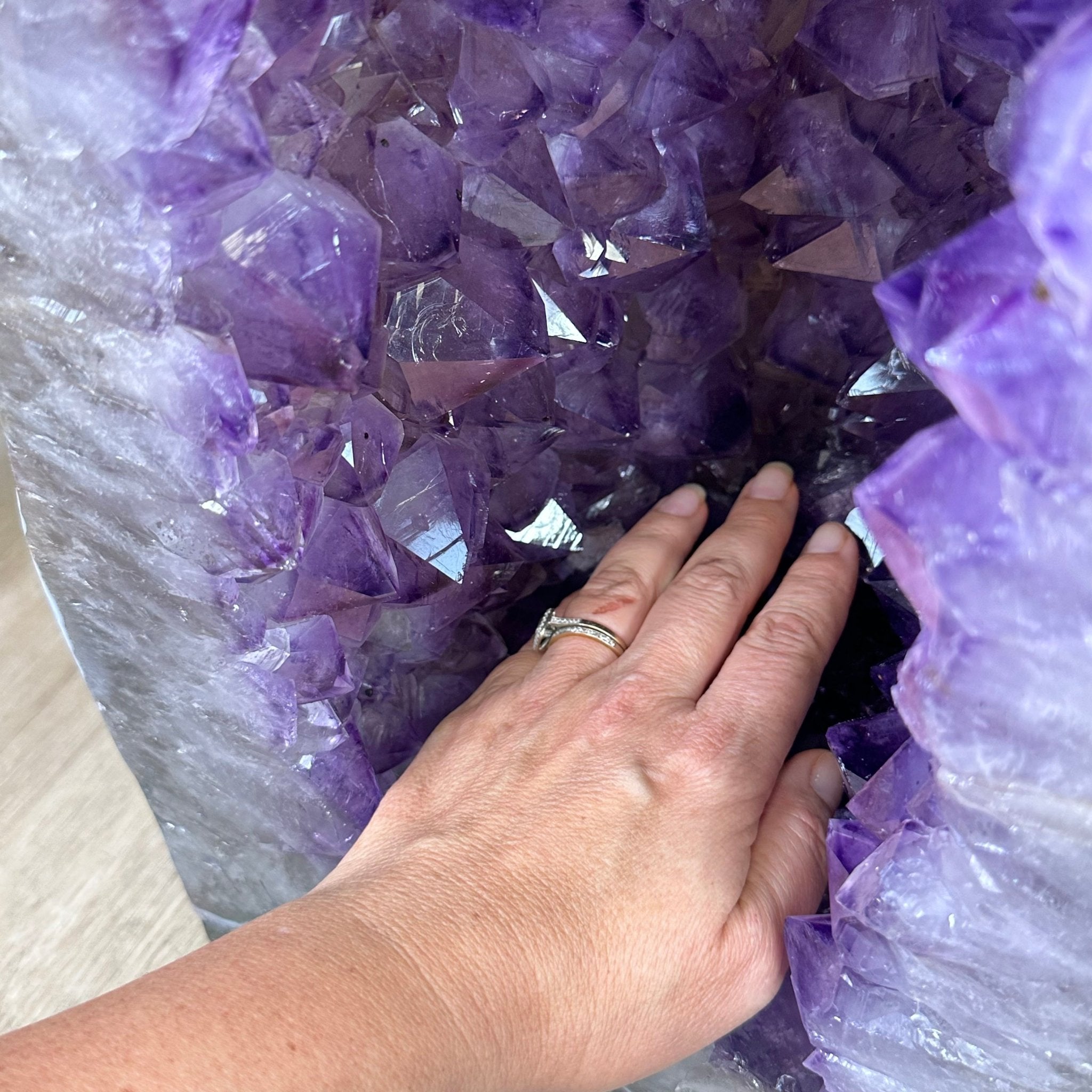 Extra Plus Quality Polished Brazilian Amethyst Cathedral, 144.6 lbs & 36.75" tall Model #5602-0066 by Brazil Gems - Brazil GemsBrazil GemsExtra Plus Quality Polished Brazilian Amethyst Cathedral, 144.6 lbs & 36.75" tall Model #5602-0066 by Brazil GemsPolished Cathedrals5602-0066