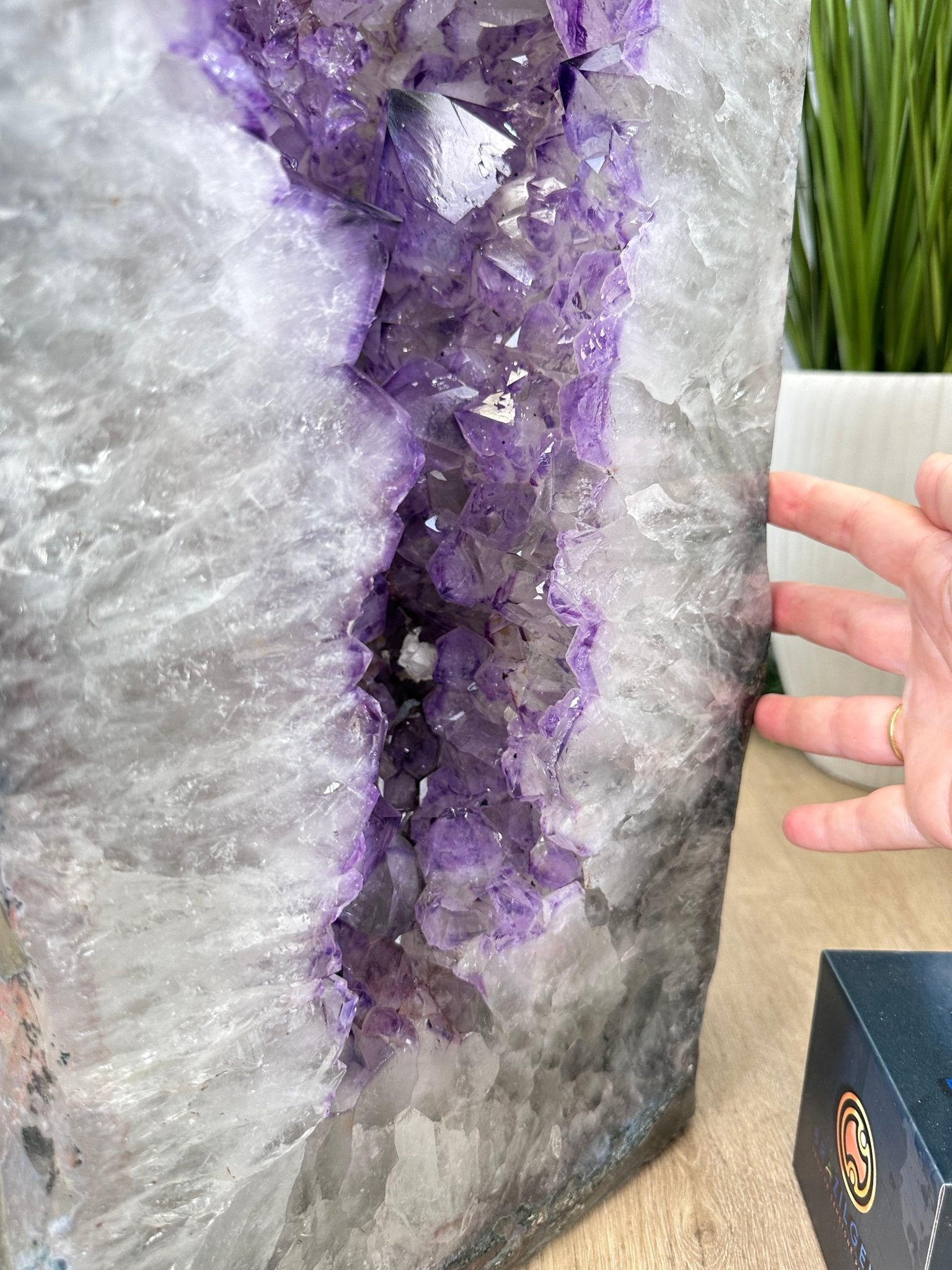 Extra Plus Quality Polished Brazilian Amethyst Cathedral, 148.2 lbs & 37.5" tall Model #5602-0183 by Brazil Gems - Brazil GemsBrazil GemsExtra Plus Quality Polished Brazilian Amethyst Cathedral, 148.2 lbs & 37.5" tall Model #5602-0183 by Brazil GemsPolished Cathedrals5602-0183