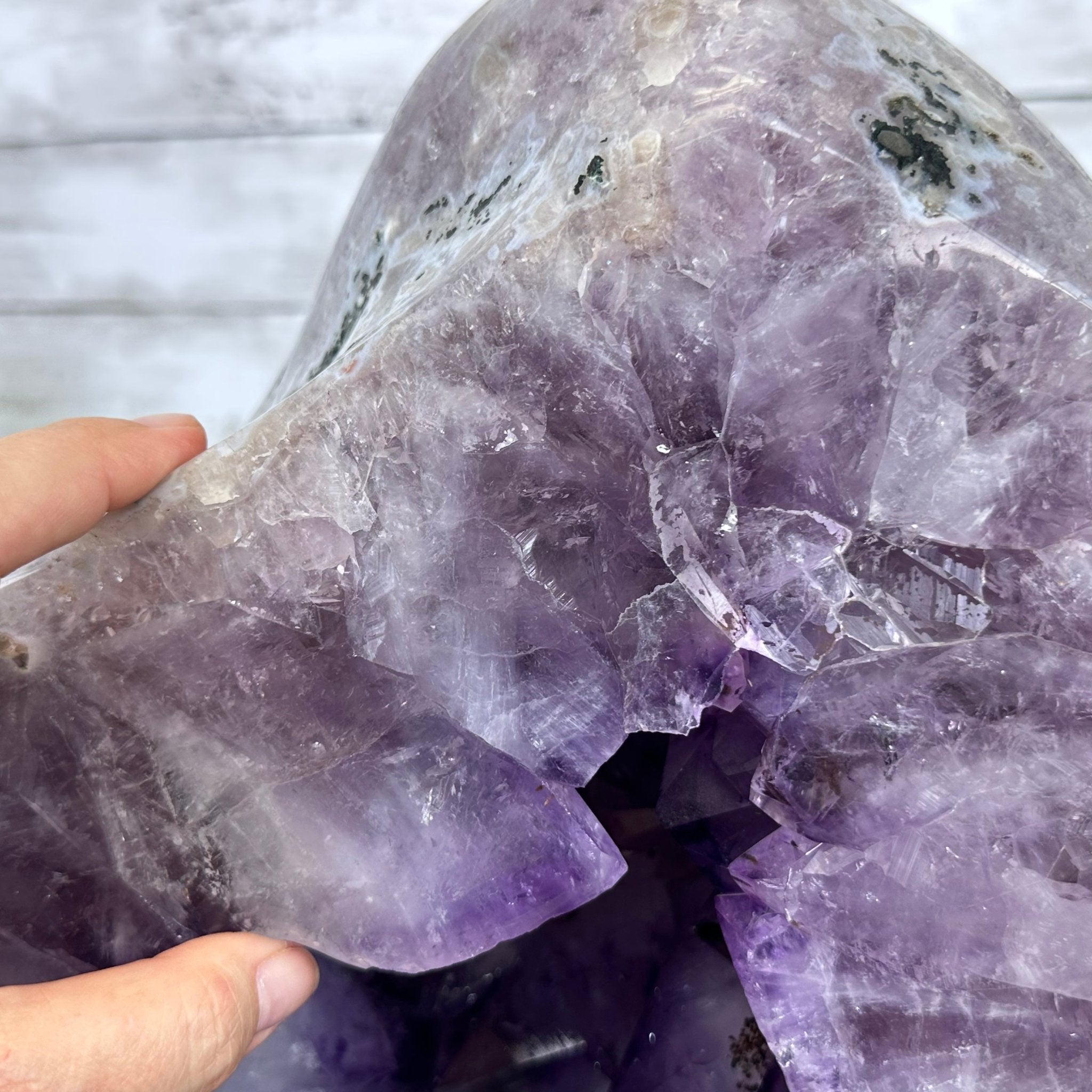 Extra Plus Quality Polished Brazilian Amethyst Cathedral, 161.3 lbs & 24.75" tall Model #5602-0047 by Brazil Gems - Brazil GemsBrazil GemsExtra Plus Quality Polished Brazilian Amethyst Cathedral, 161.3 lbs & 24.75" tall Model #5602-0047 by Brazil GemsPolished Cathedrals5602-0047
