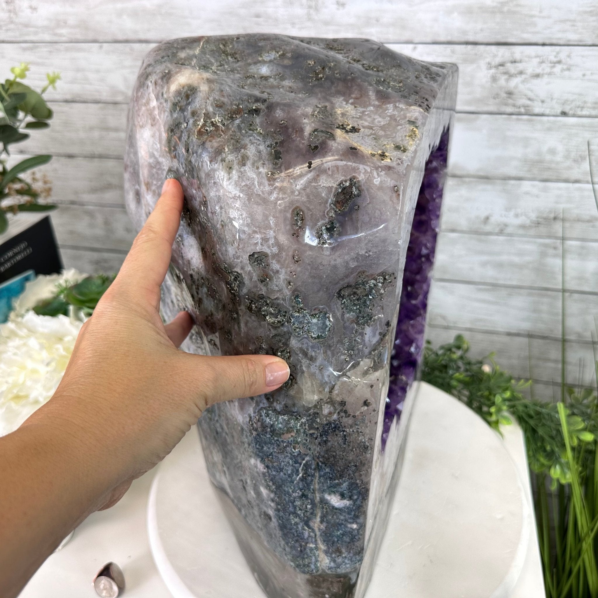 Extra Plus Quality Polished Brazilian Amethyst Cathedral, 81.9 lbs & 16.5" tall Model #5602-0180 by Brazil Gems - Brazil GemsBrazil GemsExtra Plus Quality Polished Brazilian Amethyst Cathedral, 81.9 lbs & 16.5" tall Model #5602-0180 by Brazil GemsPolished Cathedrals5602-0180