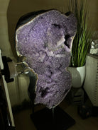 Extra Plus Uruguayan Amethyst Cluster on a Metal Base, 167.6 lbs & 41.1" Tall, #5491 - 0249 - Brazil GemsBrazil GemsExtra Plus Uruguayan Amethyst Cluster on a Metal Base, 167.6 lbs & 41.1" Tall, #5491 - 0249Clusters on Fixed Bases5491 - 0249