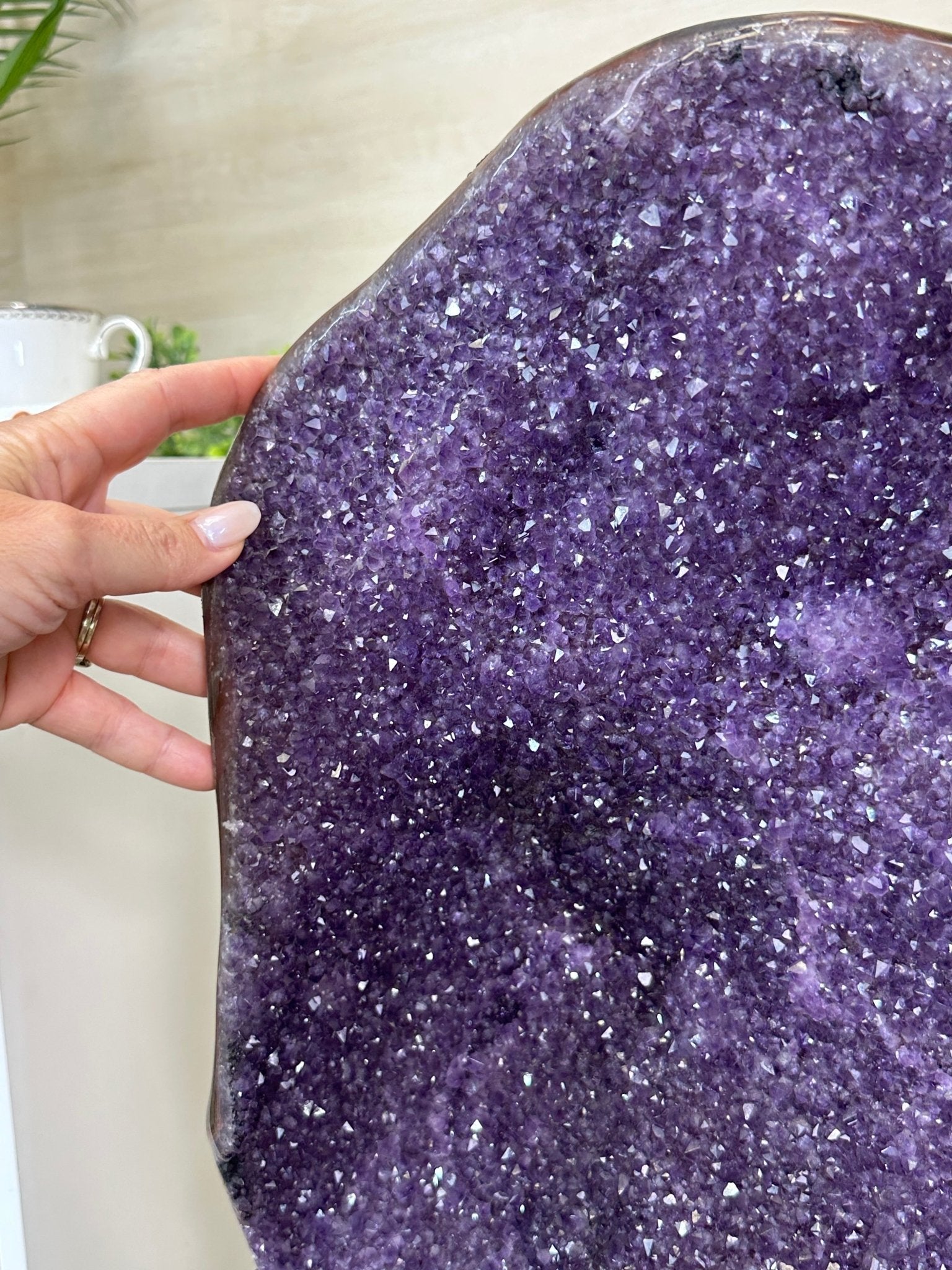 Extra Plus Uruguayan Amethyst Cluster on a Metal Base, 72.5 lbs & 32.6" Tall, #5491 - 0248 - Brazil GemsBrazil GemsExtra Plus Uruguayan Amethyst Cluster on a Metal Base, 72.5 lbs & 32.6" Tall, #5491 - 0248Clusters on Fixed Bases5491 - 0248