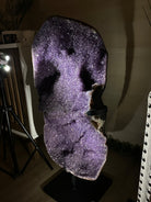 Extra Plus Uruguayan Amethyst Cluster on a Metal Base, 72.5 lbs & 32.6" Tall, #5491 - 0248 - Brazil GemsBrazil GemsExtra Plus Uruguayan Amethyst Cluster on a Metal Base, 72.5 lbs & 32.6" Tall, #5491 - 0248Clusters on Fixed Bases5491 - 0248