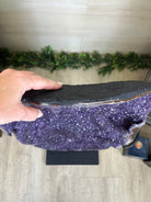 Extra Plus Uruguayan Amethyst Cluster on a Metal Base, 72.5 lbs & 32.6" Tall, #5491 - 0248 - Brazil GemsBrazil GemsExtra Plus Uruguayan Amethyst Cluster on a Metal Base, 72.5 lbs & 32.6" Tall, #5491 - 0248Clusters on Fixed Bases5491 - 0248
