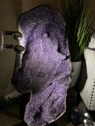 Extra Plus Uruguayan Amethyst Cluster on a Metal Base, 72.5 lbs & 32.6" Tall, #5491 - 0248 - Brazil GemsBrazil GemsExtra Plus Uruguayan Amethyst Cluster on a Metal Base, 72.5 lbs & 32.6" Tall, #5491 - 0248Clusters on Fixed Bases5491 - 0248