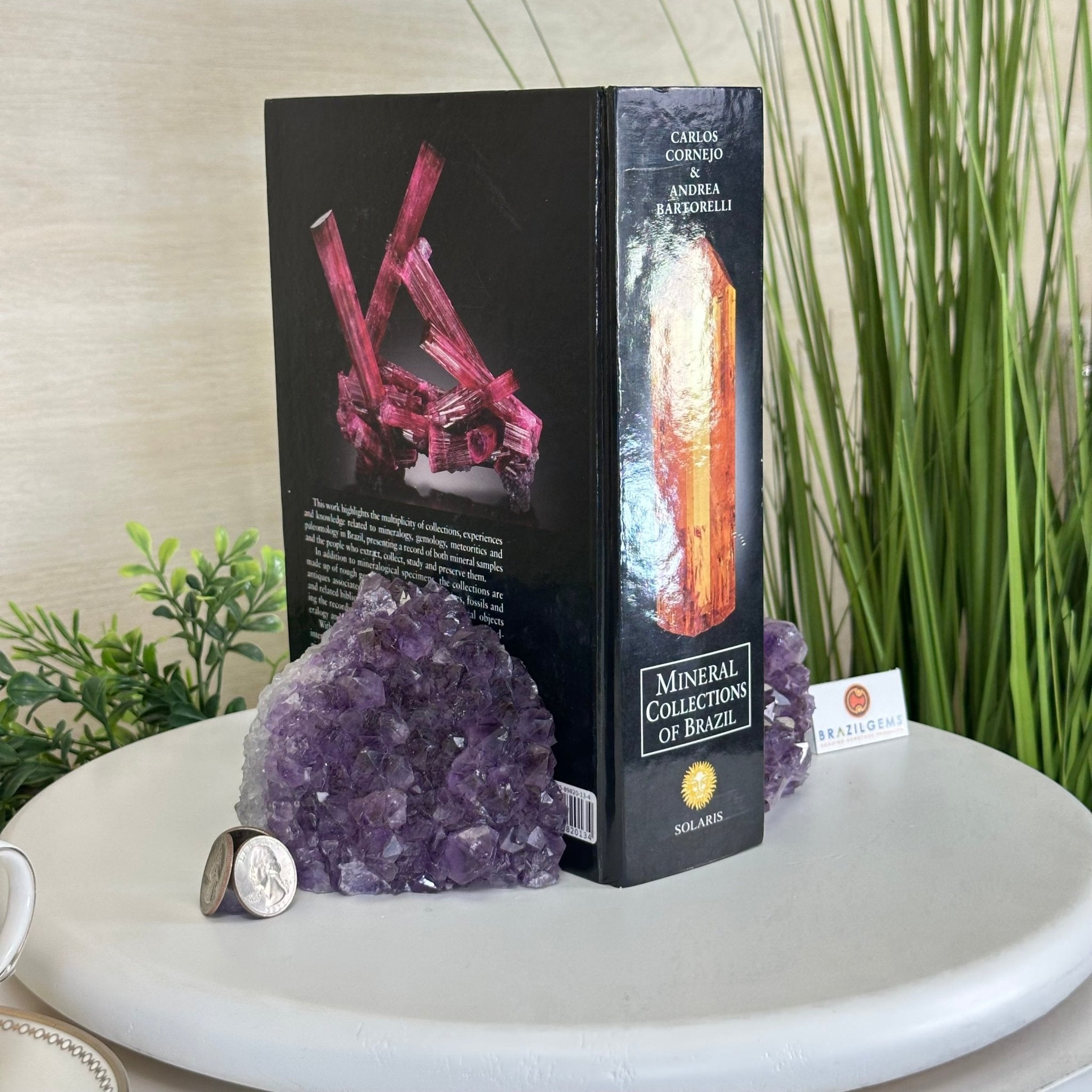 Extra Quality Amethyst Bookends, 4.3 lbs & 3.7" Tall 5151AM - 073 - Brazil GemsBrazil GemsExtra Quality Amethyst Bookends, 4.3 lbs & 3.7" Tall 5151AM - 073Bookends5151AM - 073