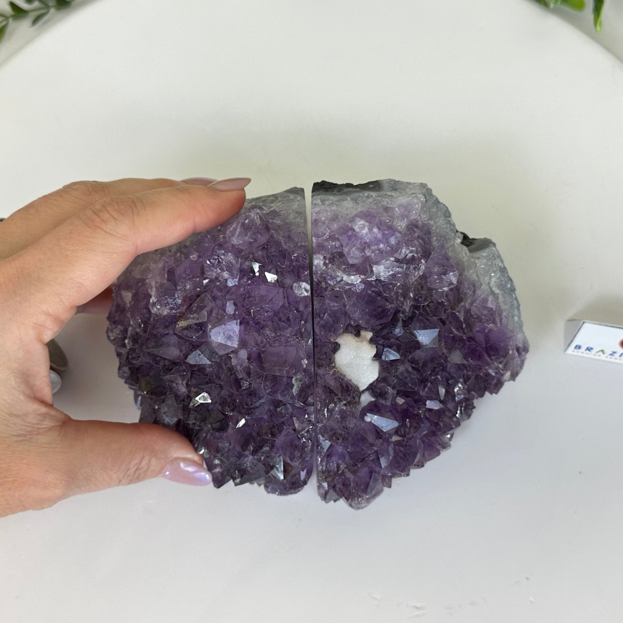 Extra Quality Amethyst Bookends, 4.3 lbs & 3.7" Tall 5151AM - 073 - Brazil GemsBrazil GemsExtra Quality Amethyst Bookends, 4.3 lbs & 3.7" Tall 5151AM - 073Bookends5151AM - 073