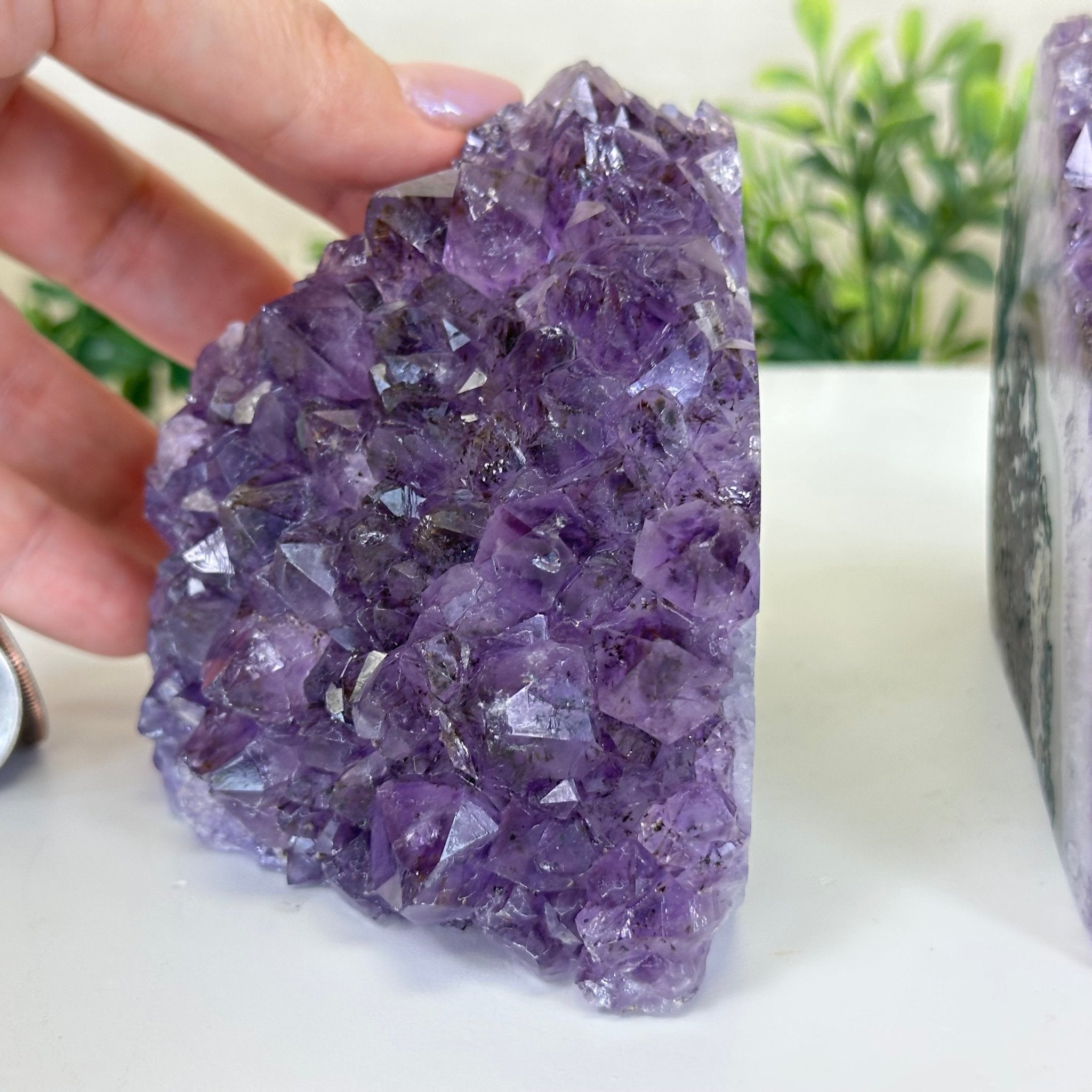 Extra Quality Amethyst Bookends, 4.3 lbs & 3.7" Tall 5151AM - 073 - Brazil GemsBrazil GemsExtra Quality Amethyst Bookends, 4.3 lbs & 3.7" Tall 5151AM - 073Bookends5151AM - 073