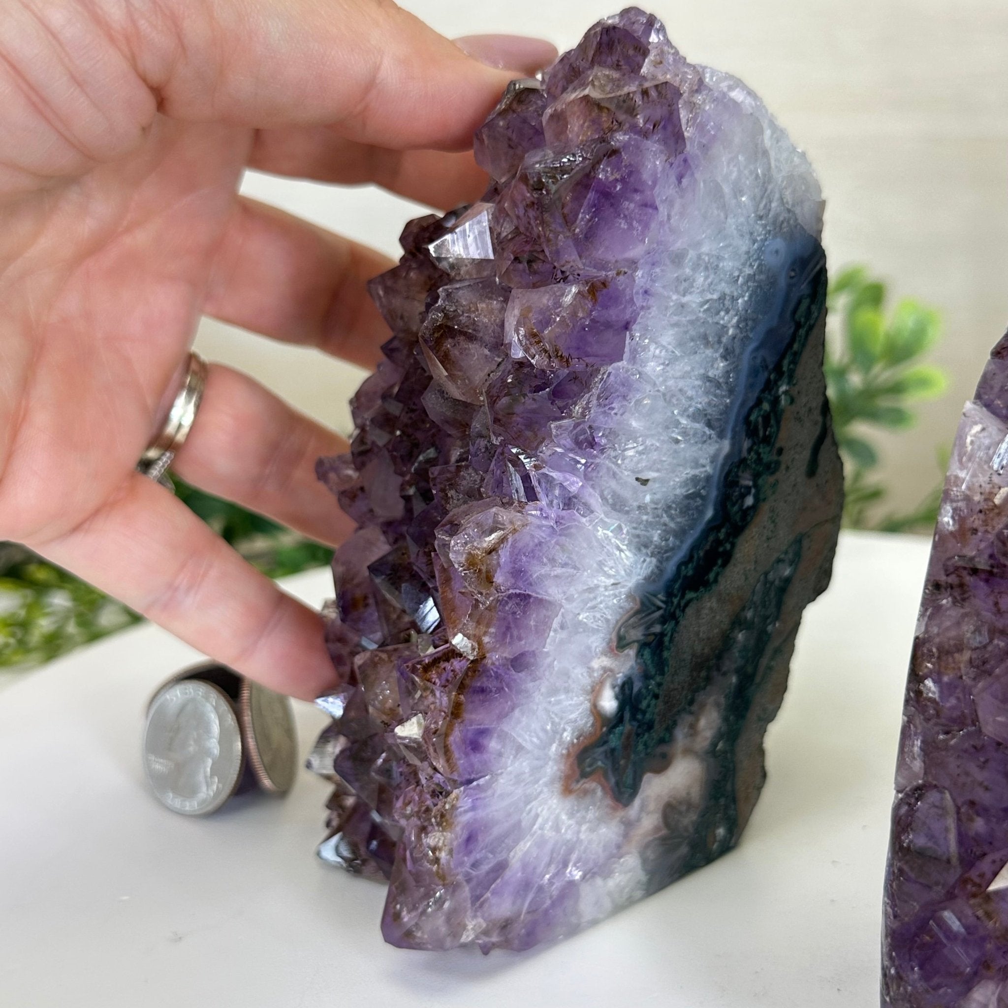 Extra Quality Amethyst Bookends, 4.5 lbs & 5.4" Tall 5151AM - 074 - Brazil GemsBrazil GemsExtra Quality Amethyst Bookends, 4.5 lbs & 5.4" Tall 5151AM - 074Bookends5151AM - 074
