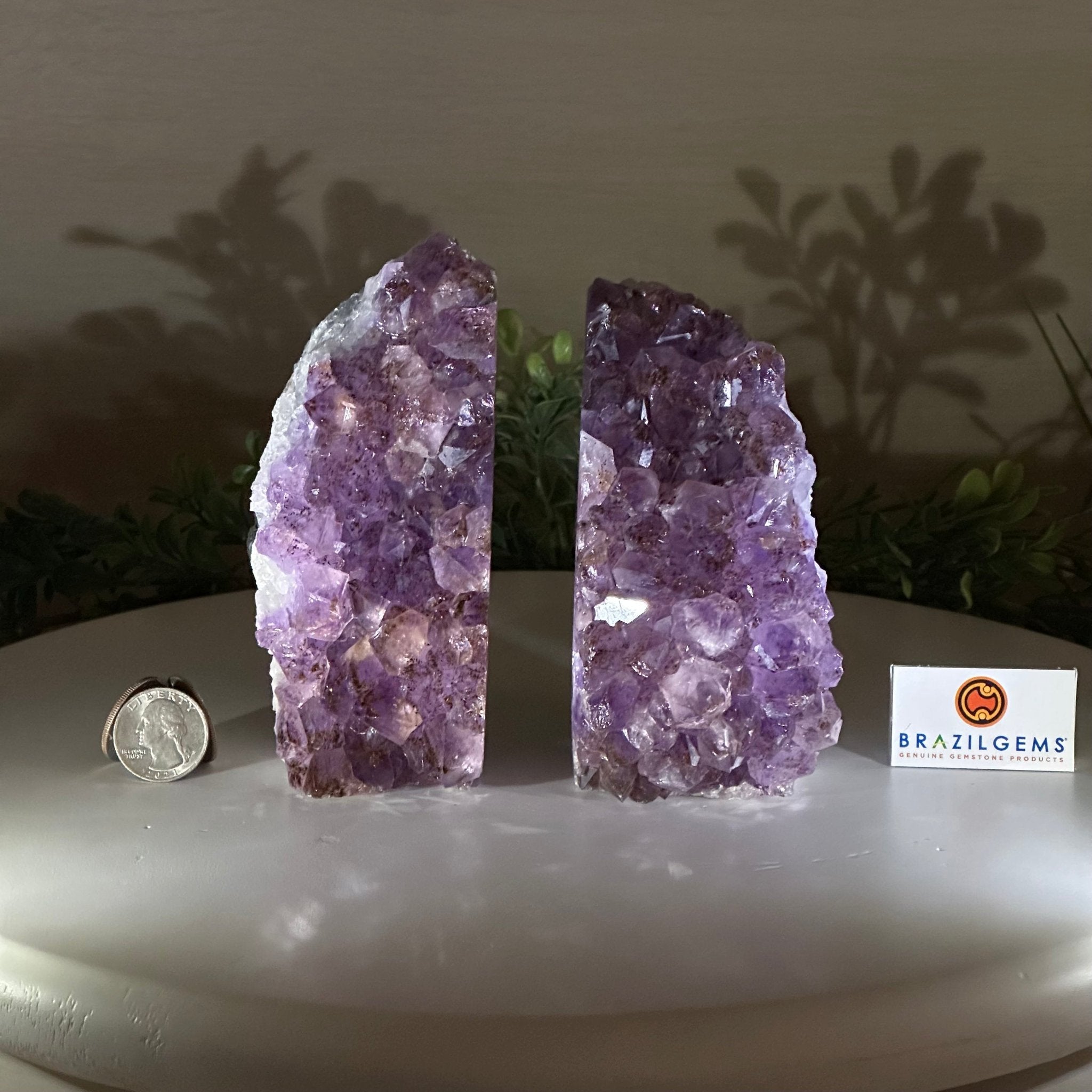 Extra Quality Amethyst Bookends, 4.5 lbs & 5.4" Tall 5151AM - 074 - Brazil GemsBrazil GemsExtra Quality Amethyst Bookends, 4.5 lbs & 5.4" Tall 5151AM - 074Bookends5151AM - 074