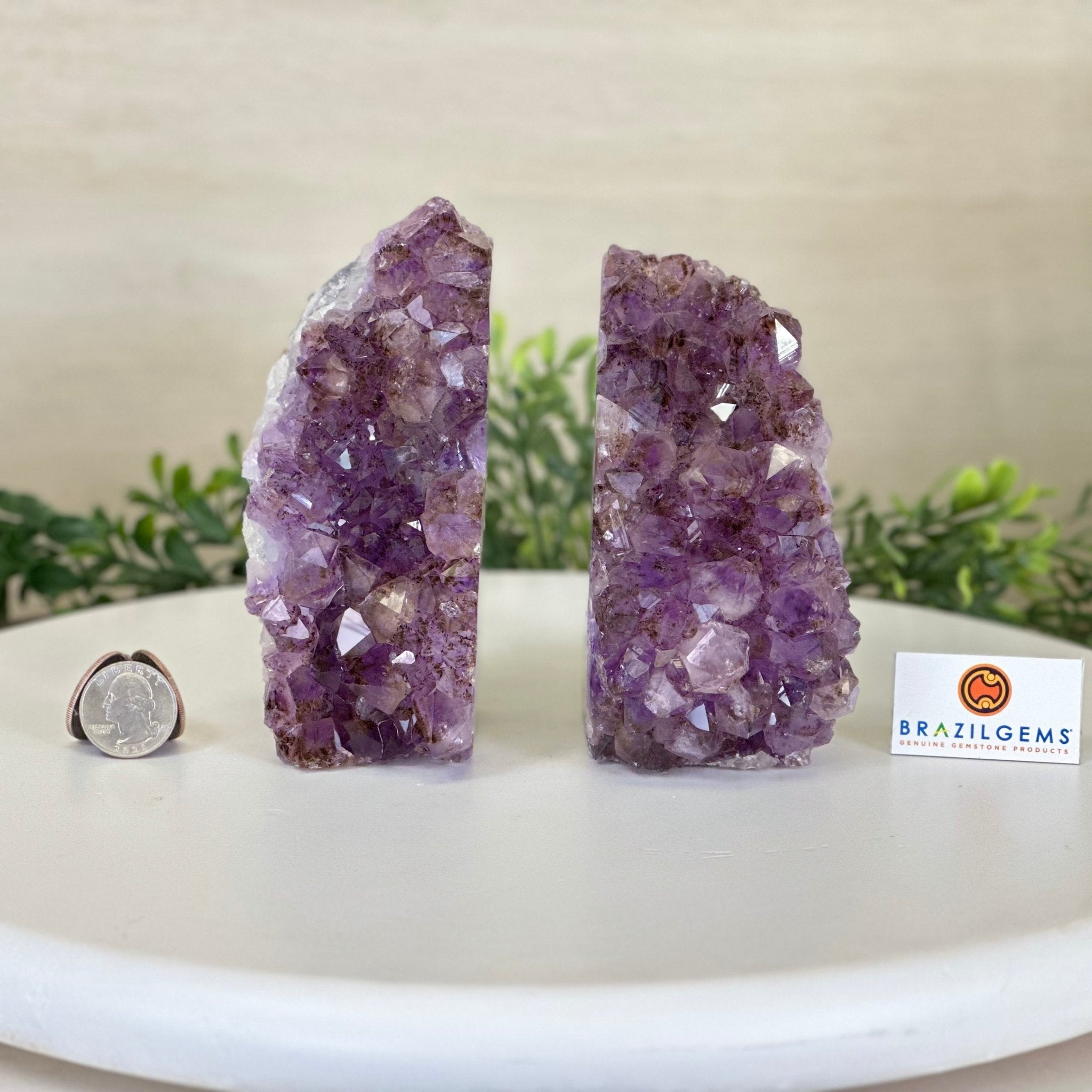 Extra Quality Amethyst Bookends, 4.5 lbs & 5.4" Tall 5151AM - 074 - Brazil GemsBrazil GemsExtra Quality Amethyst Bookends, 4.5 lbs & 5.4" Tall 5151AM - 074Bookends5151AM - 074