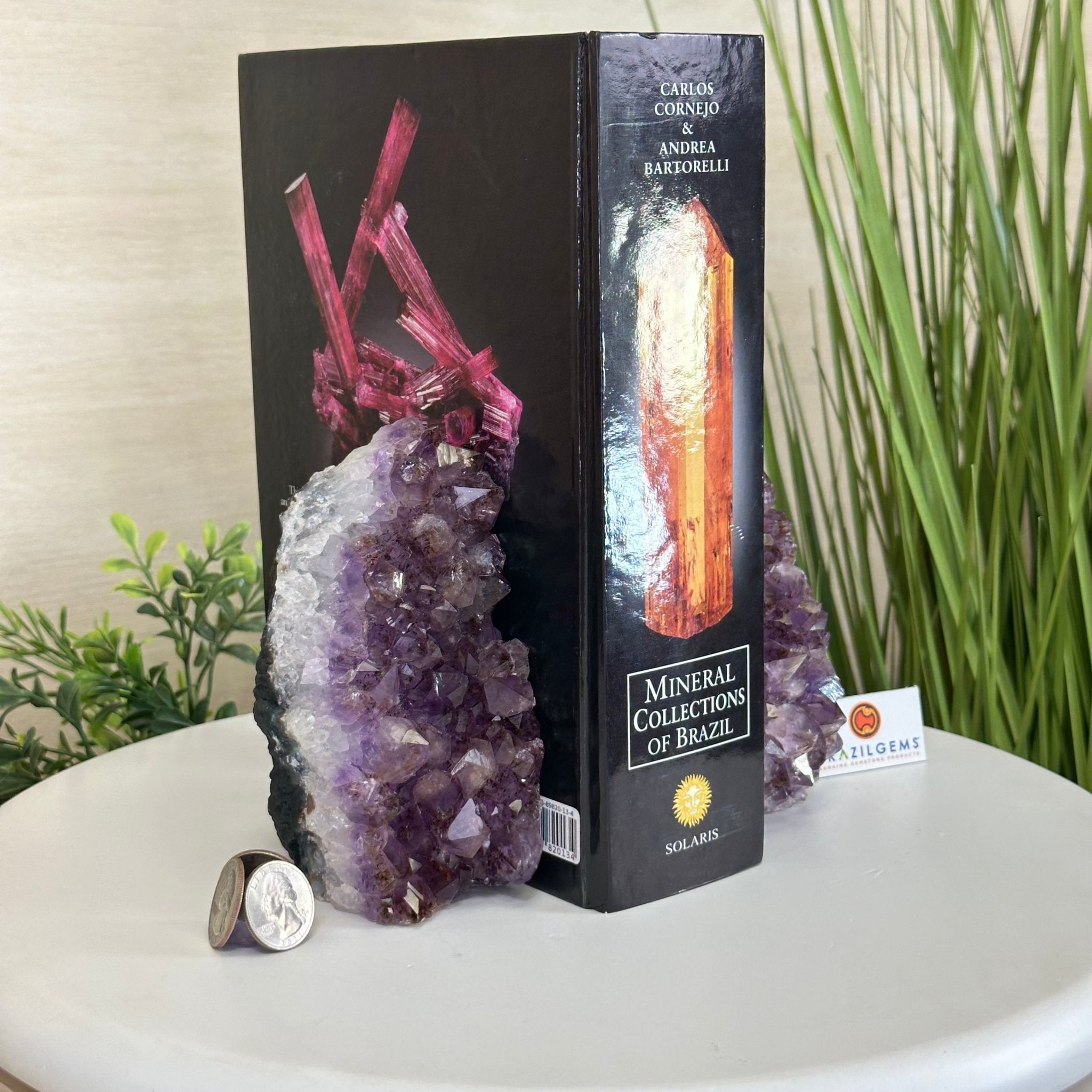 Extra Quality Amethyst Bookends, 4.5 lbs & 5.4" Tall 5151AM - 074 - Brazil GemsBrazil GemsExtra Quality Amethyst Bookends, 4.5 lbs & 5.4" Tall 5151AM - 074Bookends5151AM - 074