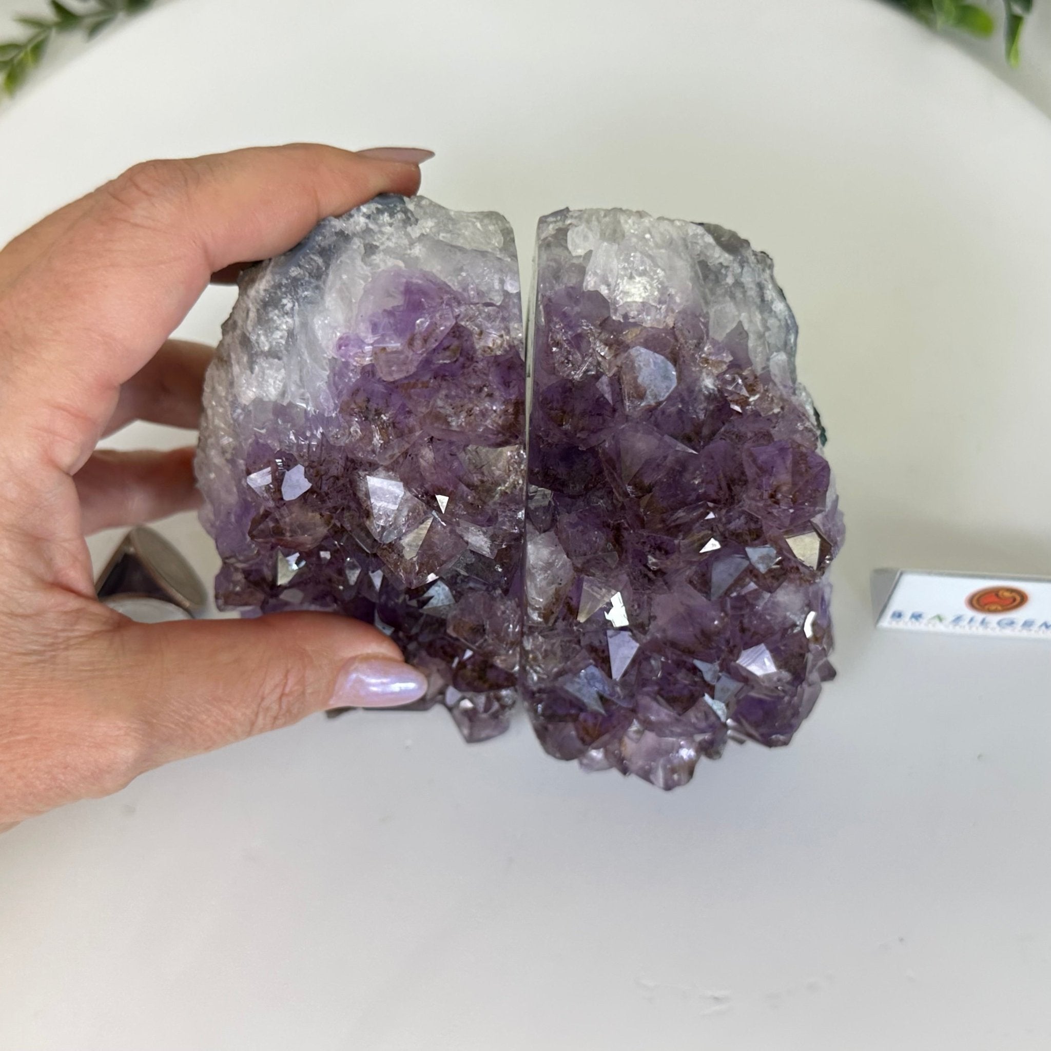 Extra Quality Amethyst Bookends, 4.5 lbs & 5.4" Tall 5151AM - 074 - Brazil GemsBrazil GemsExtra Quality Amethyst Bookends, 4.5 lbs & 5.4" Tall 5151AM - 074Bookends5151AM - 074