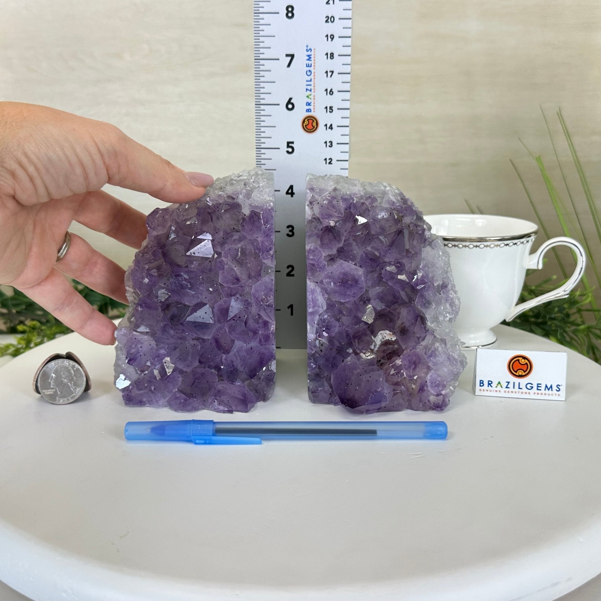 Extra Quality Amethyst Bookends, 6.6 lbs & 4.9" Tall 5151AM - 075 - Brazil GemsBrazil GemsExtra Quality Amethyst Bookends, 6.6 lbs & 4.9" Tall 5151AM - 075Bookends5151AM - 075