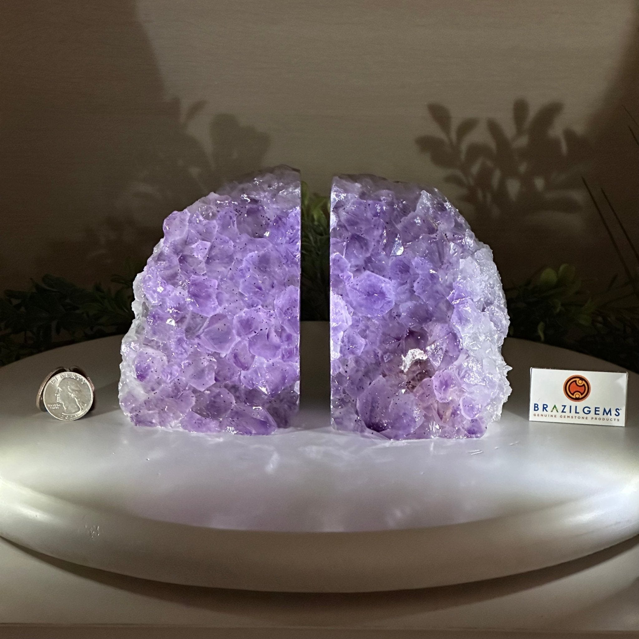 Extra Quality Amethyst Bookends, 6.6 lbs & 4.9" Tall 5151AM - 075 - Brazil GemsBrazil GemsExtra Quality Amethyst Bookends, 6.6 lbs & 4.9" Tall 5151AM - 075Bookends5151AM - 075