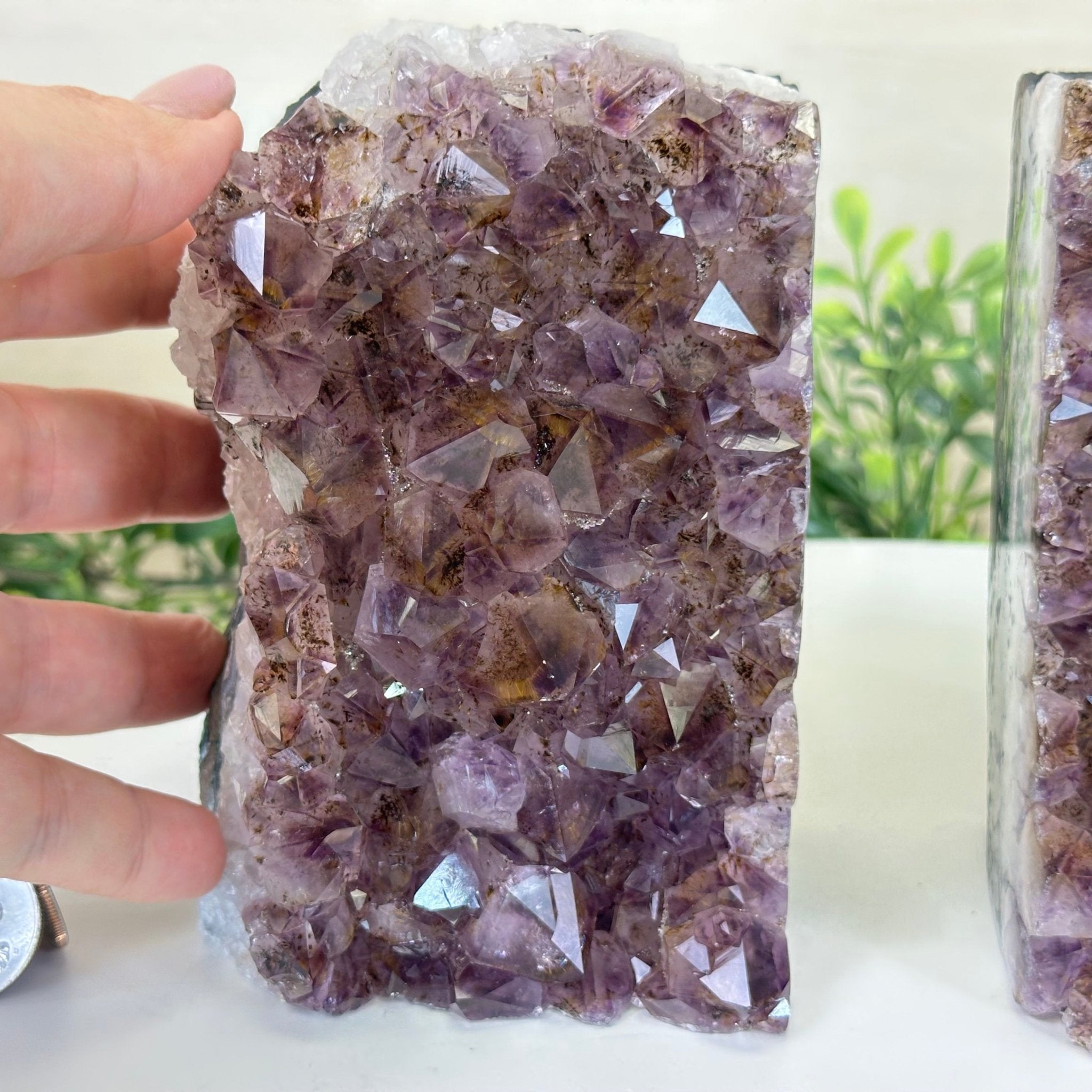 Extra Quality Amethyst Bookends, 8.5 lbs & 5.4" Tall 5151AM - 076 - Brazil GemsBrazil GemsExtra Quality Amethyst Bookends, 8.5 lbs & 5.4" Tall 5151AM - 076Bookends5151AM - 076