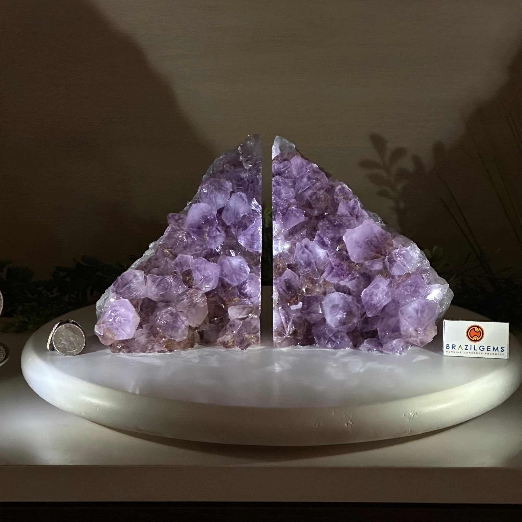 Extra Quality Amethyst Bookends, 8.5 lbs & 5.9" Tall 5151AM - 077 - Brazil GemsBrazil GemsExtra Quality Amethyst Bookends, 8.5 lbs & 5.9" Tall 5151AM - 077Bookends5151AM - 077