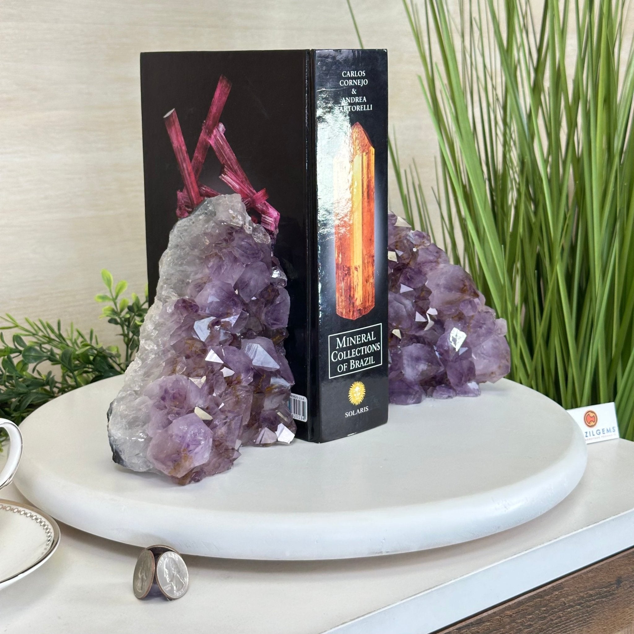 Extra Quality Amethyst Bookends, 8.5 lbs & 5.9" Tall 5151AM - 077 - Brazil GemsBrazil GemsExtra Quality Amethyst Bookends, 8.5 lbs & 5.9" Tall 5151AM - 077Bookends5151AM - 077
