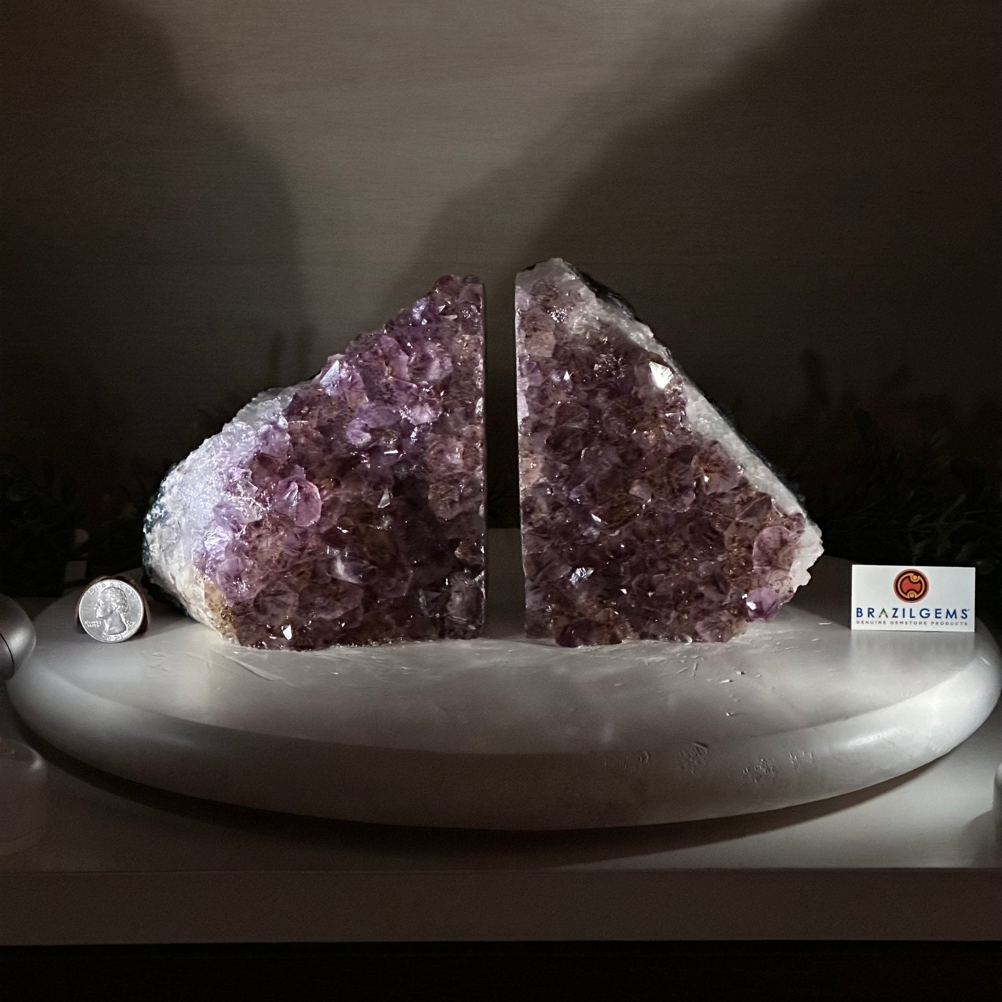 Extra Quality Amethyst Bookends, 9.0 lbs & 5.4" Tall #5151AM - 070 - Brazil GemsBrazil GemsExtra Quality Amethyst Bookends, 9.0 lbs & 5.4" Tall #5151AM - 070Bookends5151AM - 070