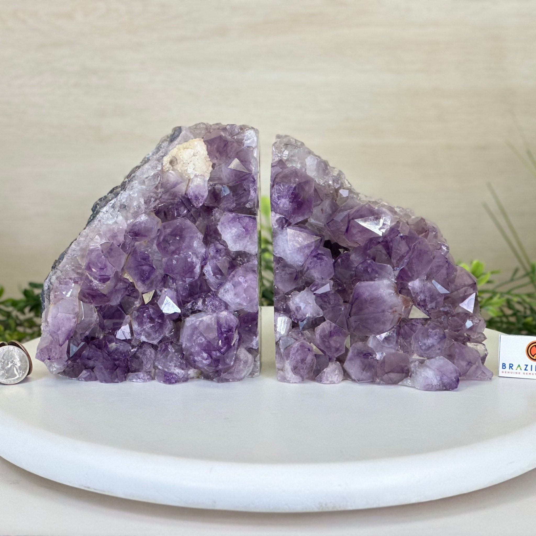 Extra Quality Amethyst Bookends, 9.8 lbs & 6" Tall 5151AM - 078 - Brazil GemsBrazil GemsExtra Quality Amethyst Bookends, 9.8 lbs & 6" Tall 5151AM - 078Bookends5151AM - 078
