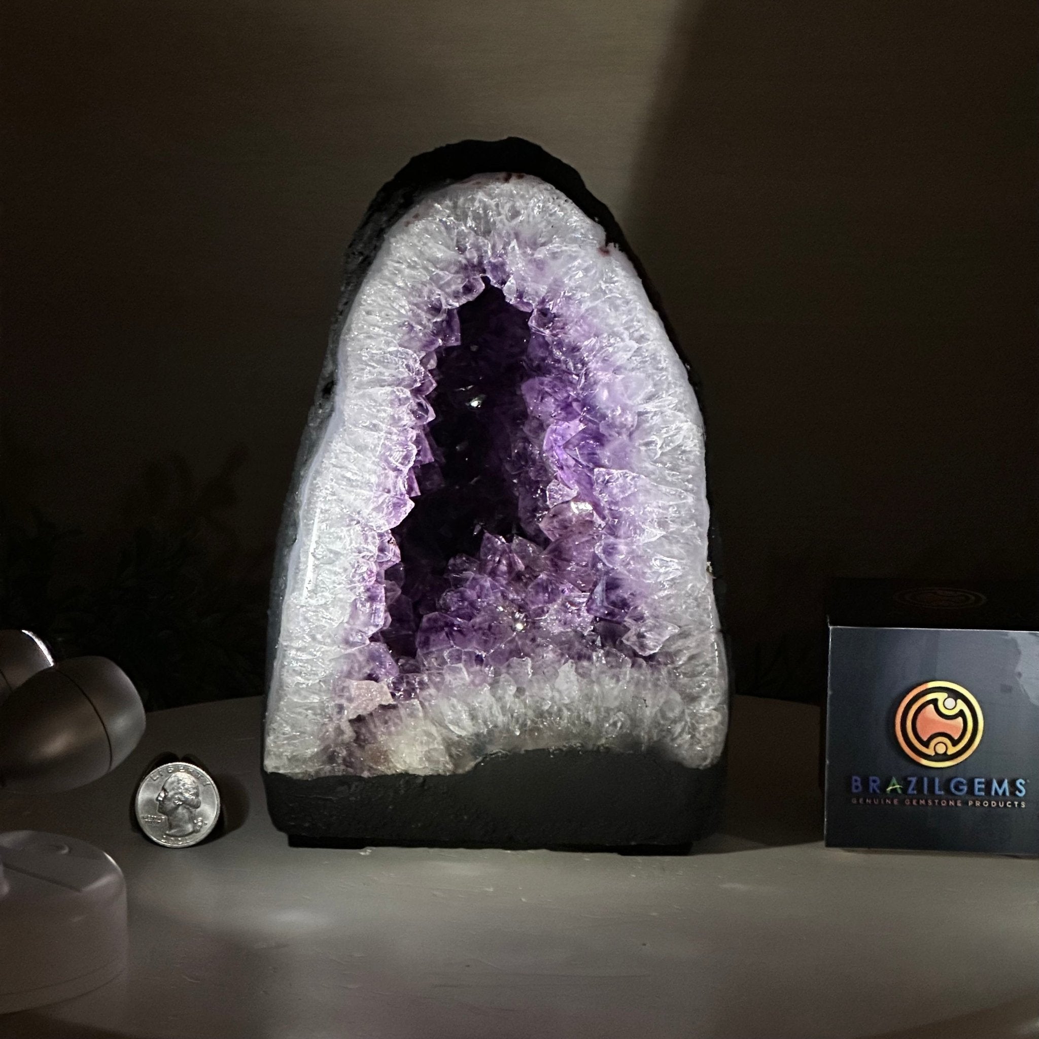 Extra Quality Amethyst Cathedral, 7.5 lbs & 7.9" Tall #5601 - 1430 - Brazil GemsBrazil GemsExtra Quality Amethyst Cathedral, 7.5 lbs & 7.9" Tall #5601 - 1430Cathedrals5601 - 1430