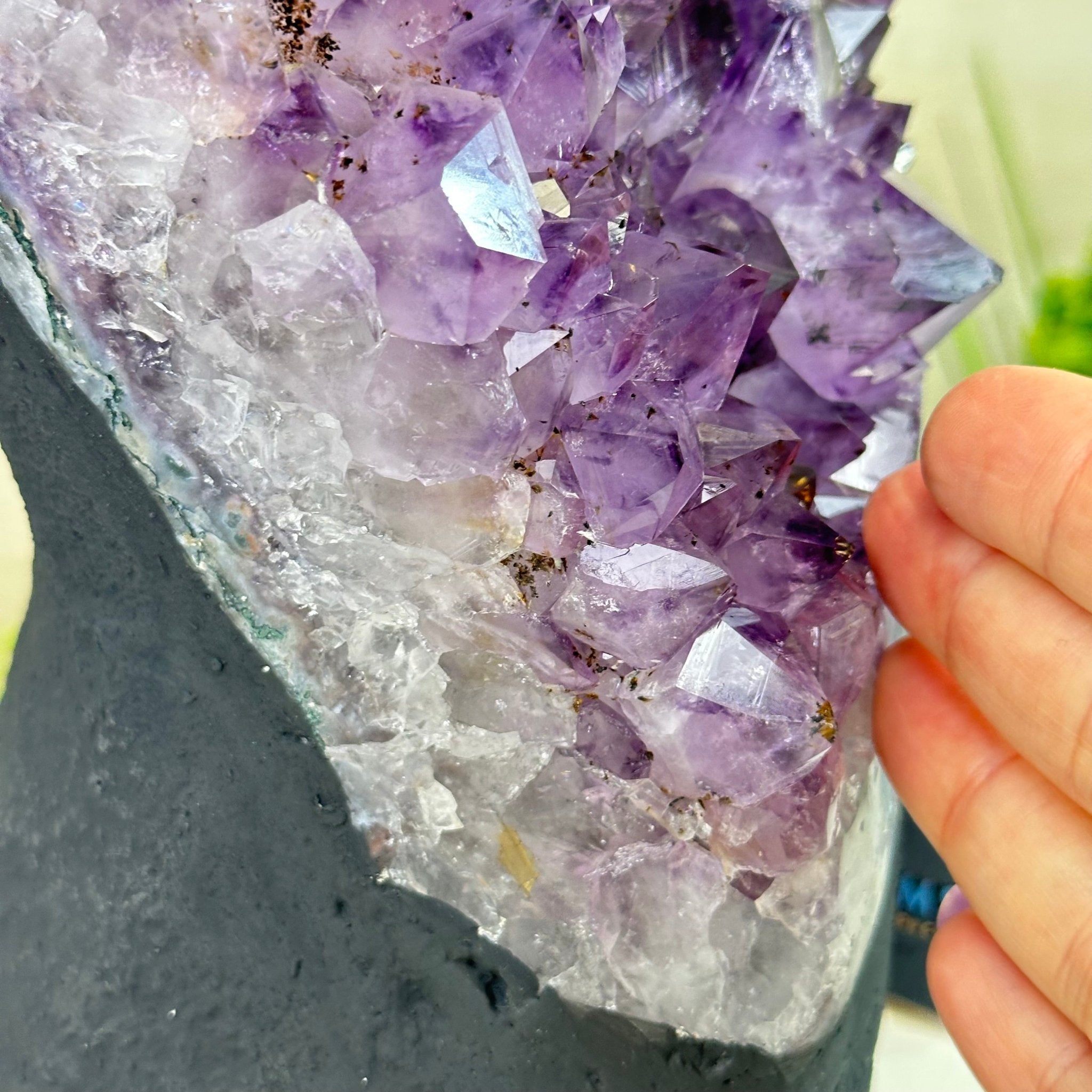 Extra Quality Amethyst Cluster, Cement Base, 10.3 lbs & 8.9" Tall #5614 - 0134 - Brazil GemsBrazil GemsExtra Quality Amethyst Cluster, Cement Base, 10.3 lbs & 8.9" Tall #5614 - 0134Clusters on Cement Bases5614 - 0134