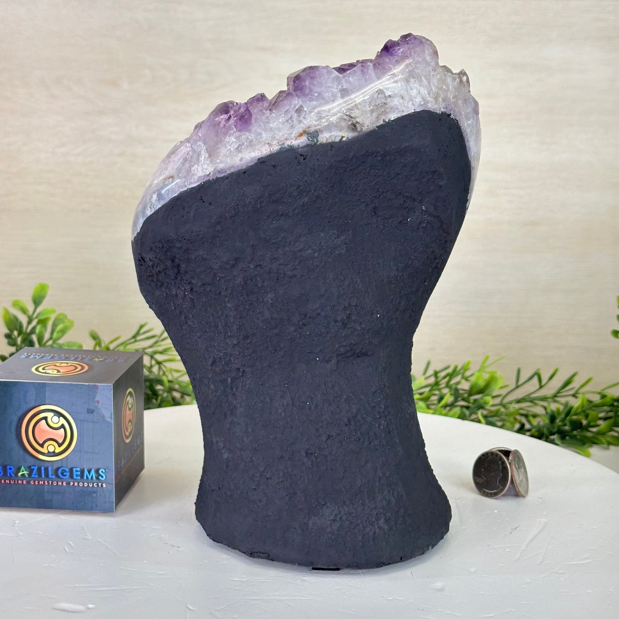 Extra Quality Amethyst Cluster, Cement Base, 10.3 lbs & 8.9" Tall #5614 - 0134 - Brazil GemsBrazil GemsExtra Quality Amethyst Cluster, Cement Base, 10.3 lbs & 8.9" Tall #5614 - 0134Clusters on Cement Bases5614 - 0134