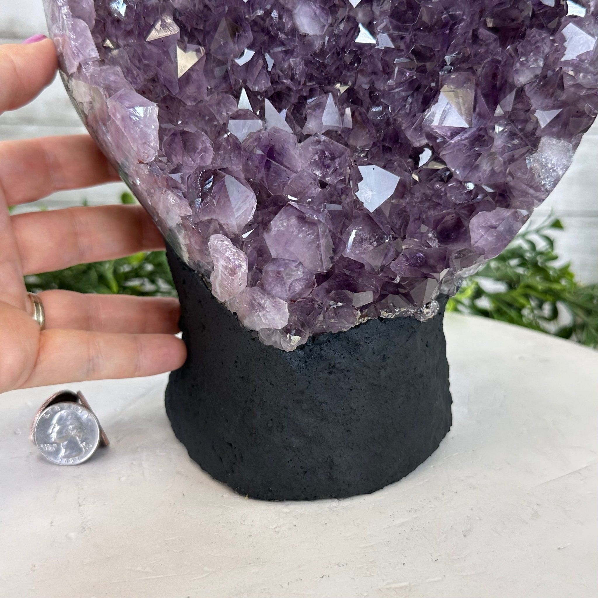 Extra Quality Amethyst Cluster, Cement Base, 10.4" Tall #5614-0112 - Brazil GemsBrazil GemsExtra Quality Amethyst Cluster, Cement Base, 10.4" Tall #5614-0112Clusters on Cement Bases5614-0112