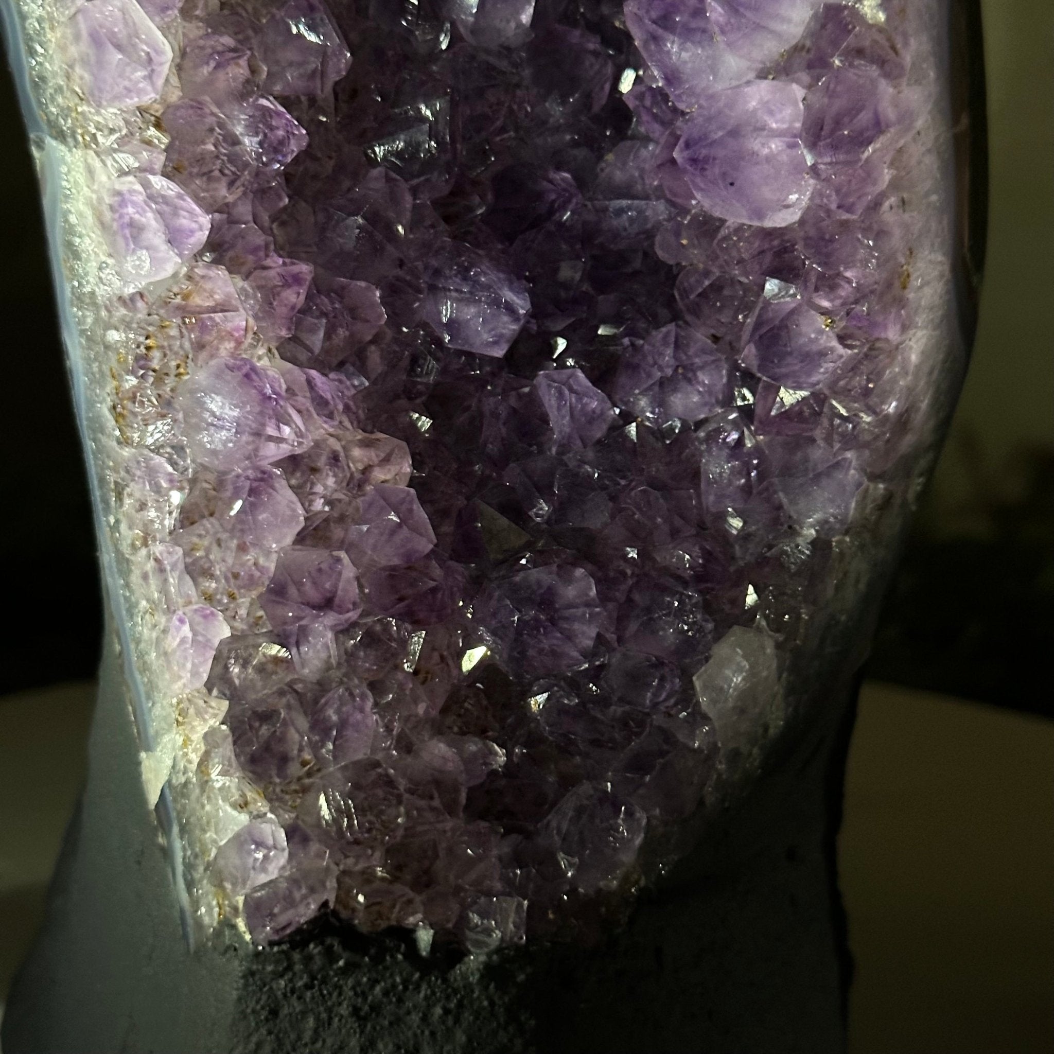 Extra Quality Amethyst Cluster, Cement Base, 10.5 lbs & 10.2" Tall #5614 - 0135 - Brazil GemsBrazil GemsExtra Quality Amethyst Cluster, Cement Base, 10.5 lbs & 10.2" Tall #5614 - 0135Clusters on Cement Bases5614 - 0135