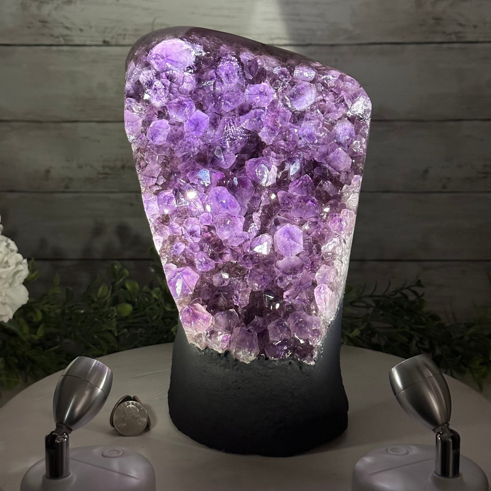 Extra Quality Amethyst Cluster, Cement Base, 10.75" Tall #5614-0113 - Brazil GemsBrazil GemsExtra Quality Amethyst Cluster, Cement Base, 10.75" Tall #5614-0113Clusters on Cement Bases5614-0113