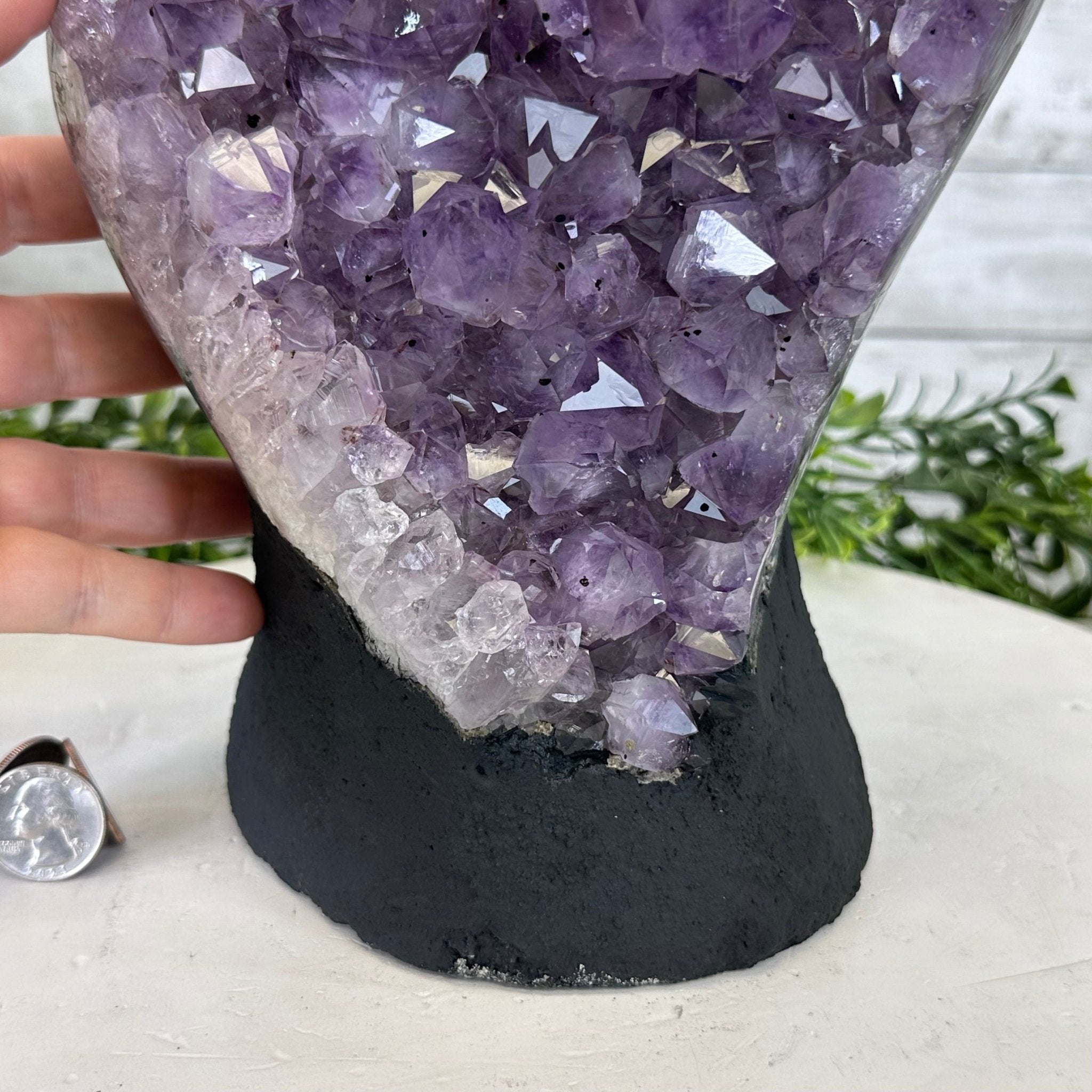 Extra Quality Amethyst Cluster, Cement Base, 11" Tall #5614-0115 - Brazil GemsBrazil GemsExtra Quality Amethyst Cluster, Cement Base, 11" Tall #5614-0115Clusters on Cement Bases5614-0115