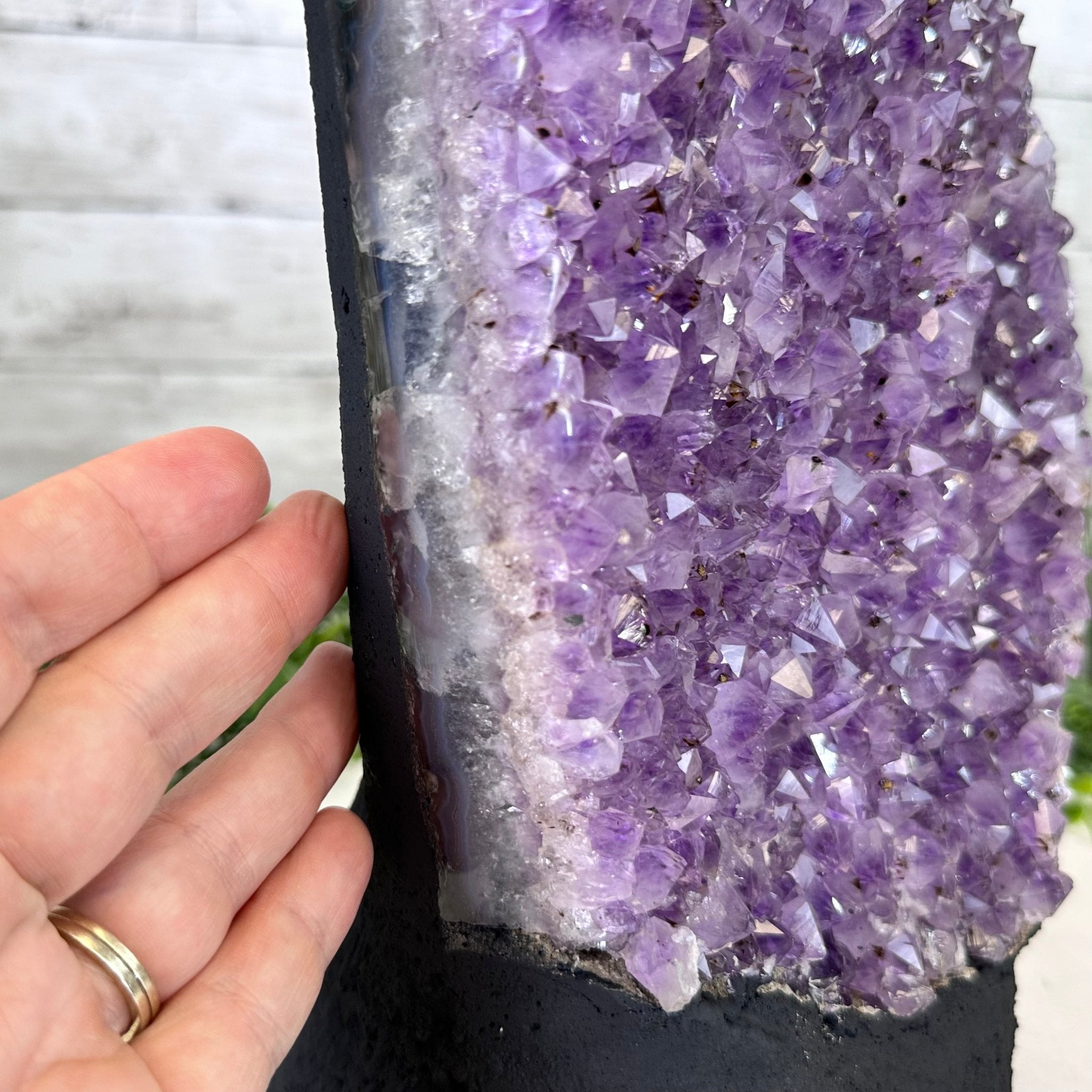 Extra Quality Amethyst Cluster, Cement Base, 11.25" Tall #5614-0109 - Brazil GemsBrazil GemsExtra Quality Amethyst Cluster, Cement Base, 11.25" Tall #5614-0109Clusters on Cement Bases5614-0109