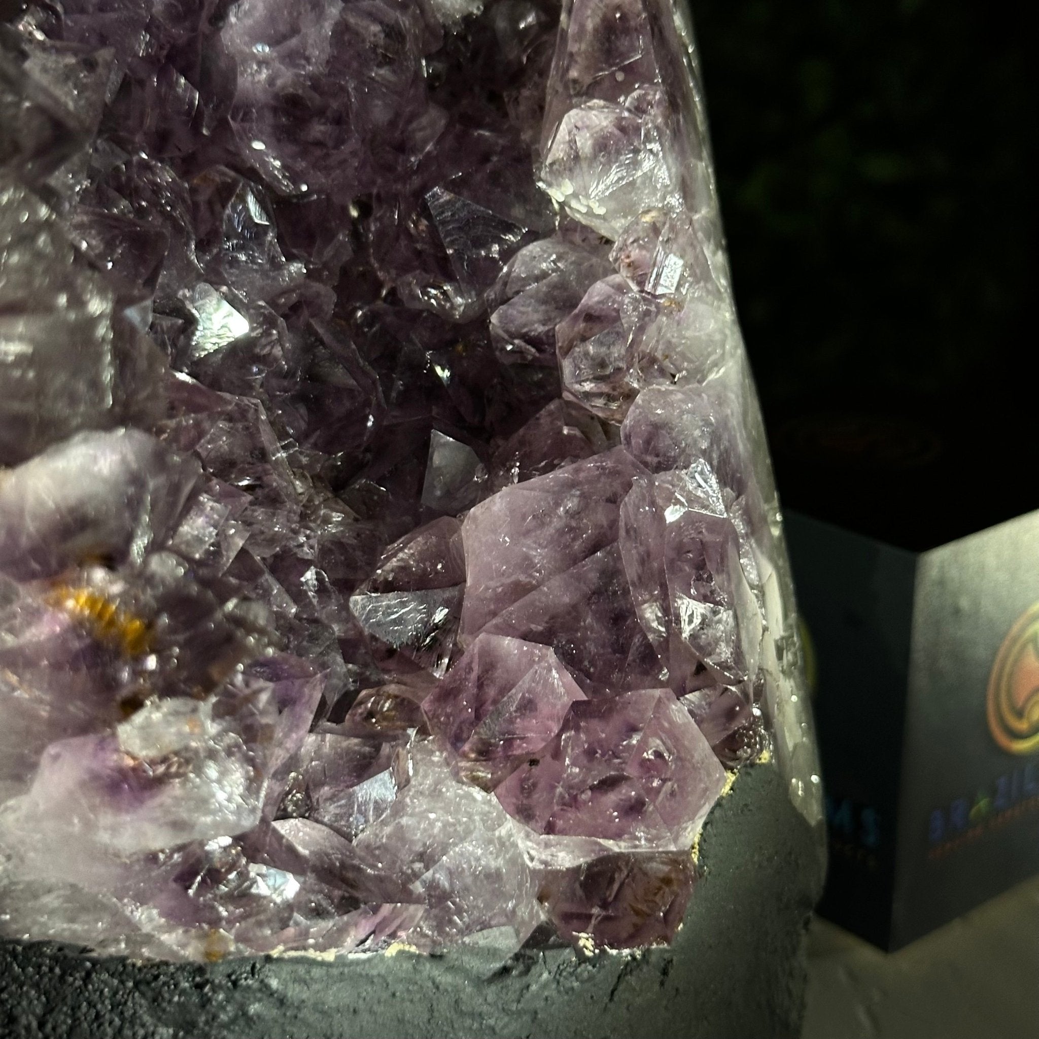 Extra Quality Amethyst Cluster, Cement Base, 11.6 lbs & 8.8" Tall #5614 - 0136 - Brazil GemsBrazil GemsExtra Quality Amethyst Cluster, Cement Base, 11.6 lbs & 8.8" Tall #5614 - 0136Clusters on Cement Bases5614 - 0136