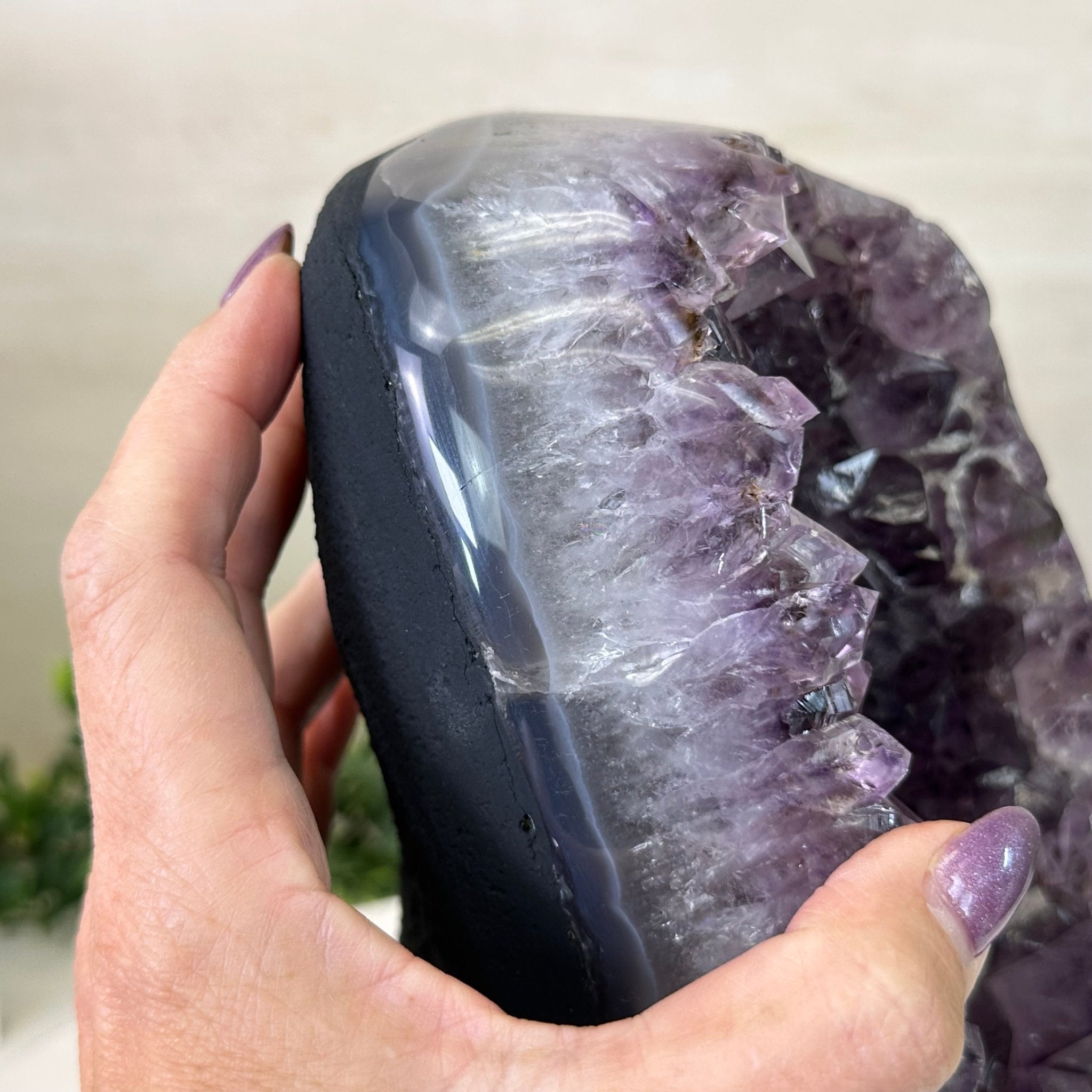 Extra Quality Amethyst Cluster, Cement Base, 11.6 lbs & 8.8" Tall #5614 - 0136 - Brazil GemsBrazil GemsExtra Quality Amethyst Cluster, Cement Base, 11.6 lbs & 8.8" Tall #5614 - 0136Clusters on Cement Bases5614 - 0136