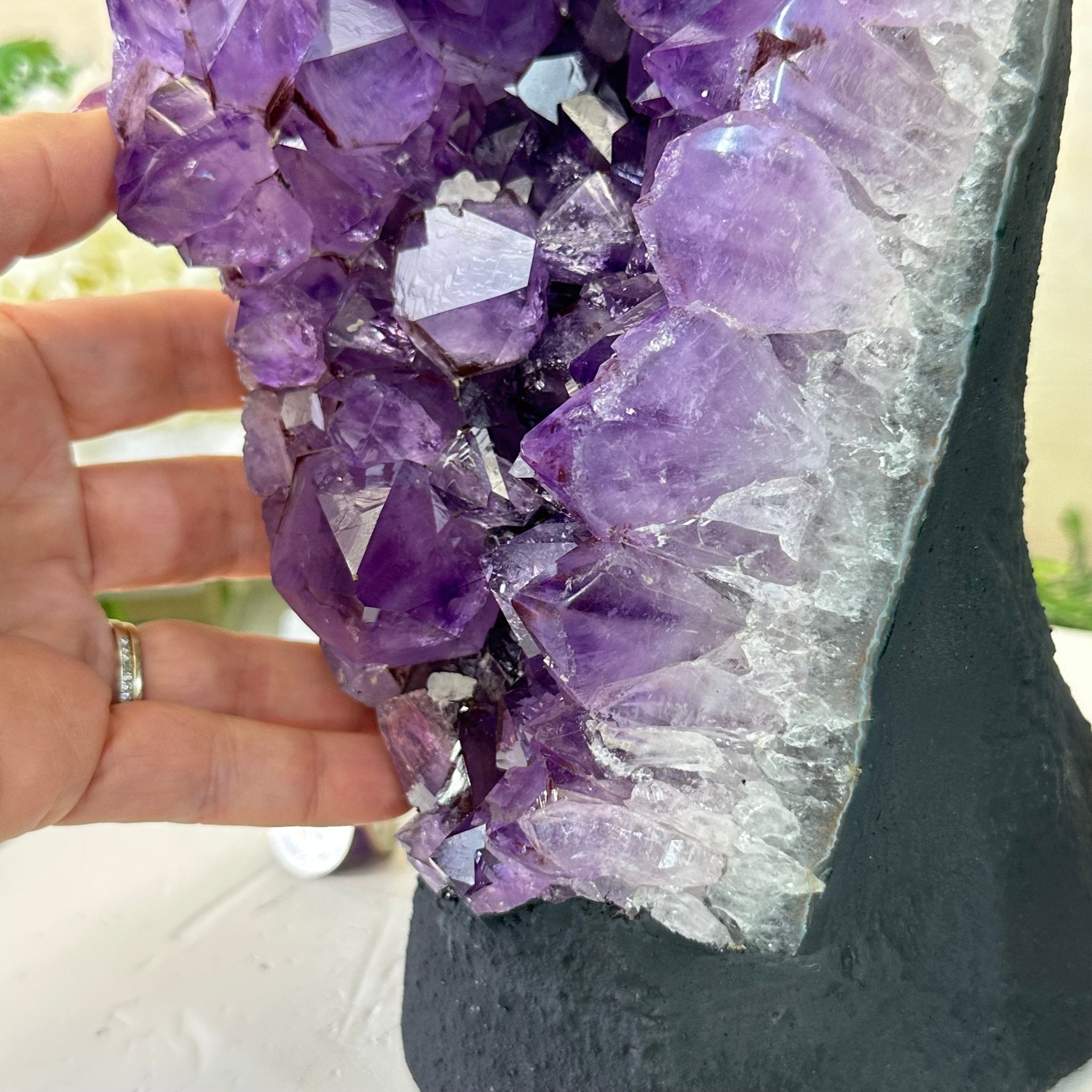 Extra Quality Amethyst Cluster, Cement Base, 11.8 lbs & 10.4" Tall #5614 - 0138 - Brazil GemsBrazil GemsExtra Quality Amethyst Cluster, Cement Base, 11.8 lbs & 10.4" Tall #5614 - 0138Clusters on Cement Bases5614 - 0138