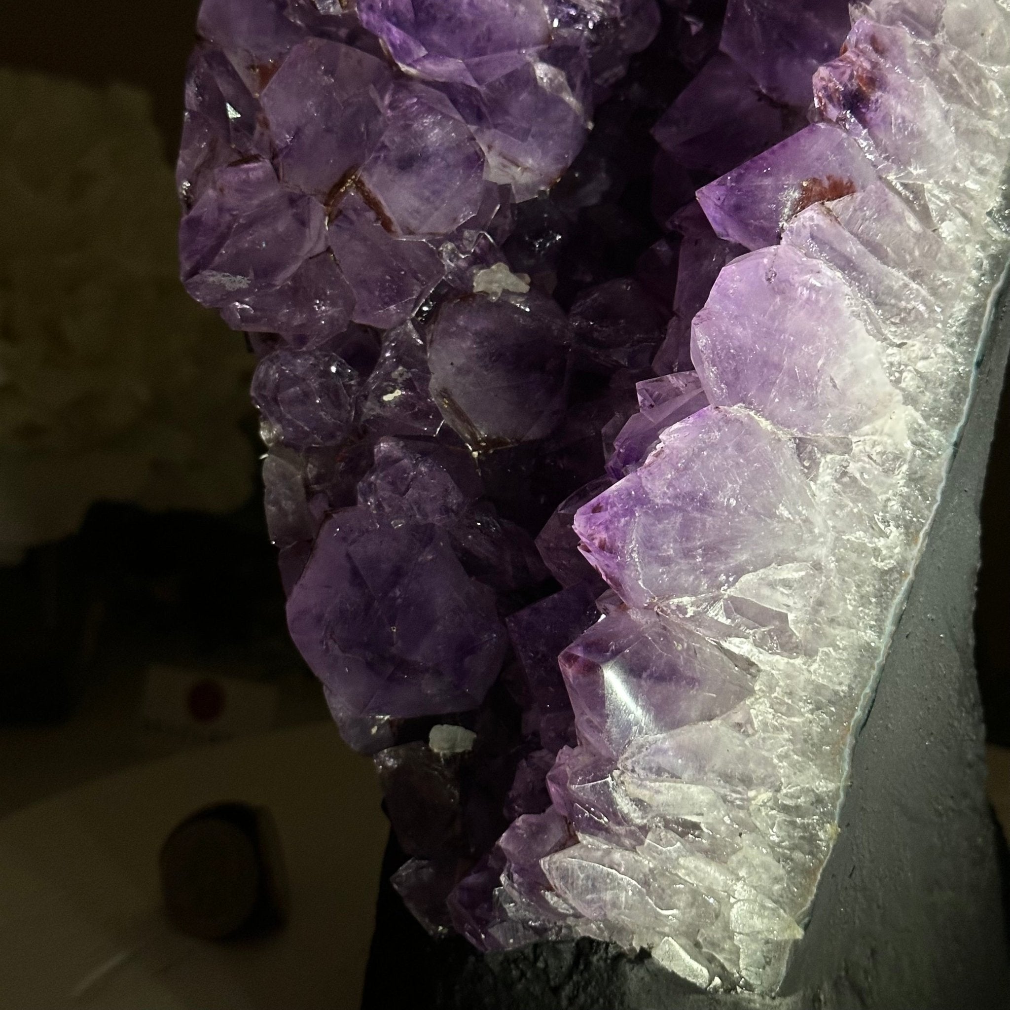 Extra Quality Amethyst Cluster, Cement Base, 11.8 lbs & 10.4" Tall #5614 - 0138 - Brazil GemsBrazil GemsExtra Quality Amethyst Cluster, Cement Base, 11.8 lbs & 10.4" Tall #5614 - 0138Clusters on Cement Bases5614 - 0138