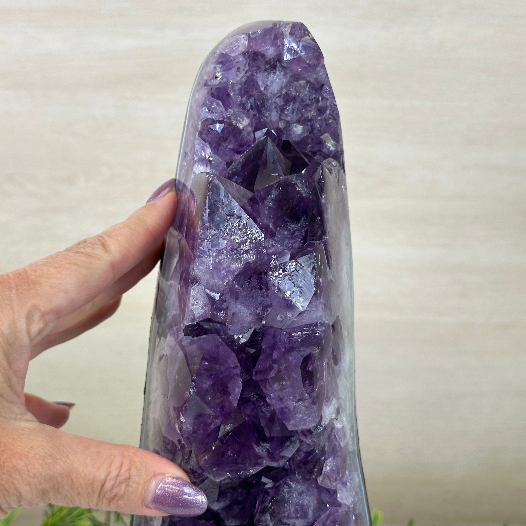 Extra Quality Amethyst Cluster, Cement Base, 11.8 lbs & 12.5" Tall #5614 - 0137 - Brazil GemsBrazil GemsExtra Quality Amethyst Cluster, Cement Base, 11.8 lbs & 12.5" Tall #5614 - 0137Clusters on Cement Bases5614 - 0137