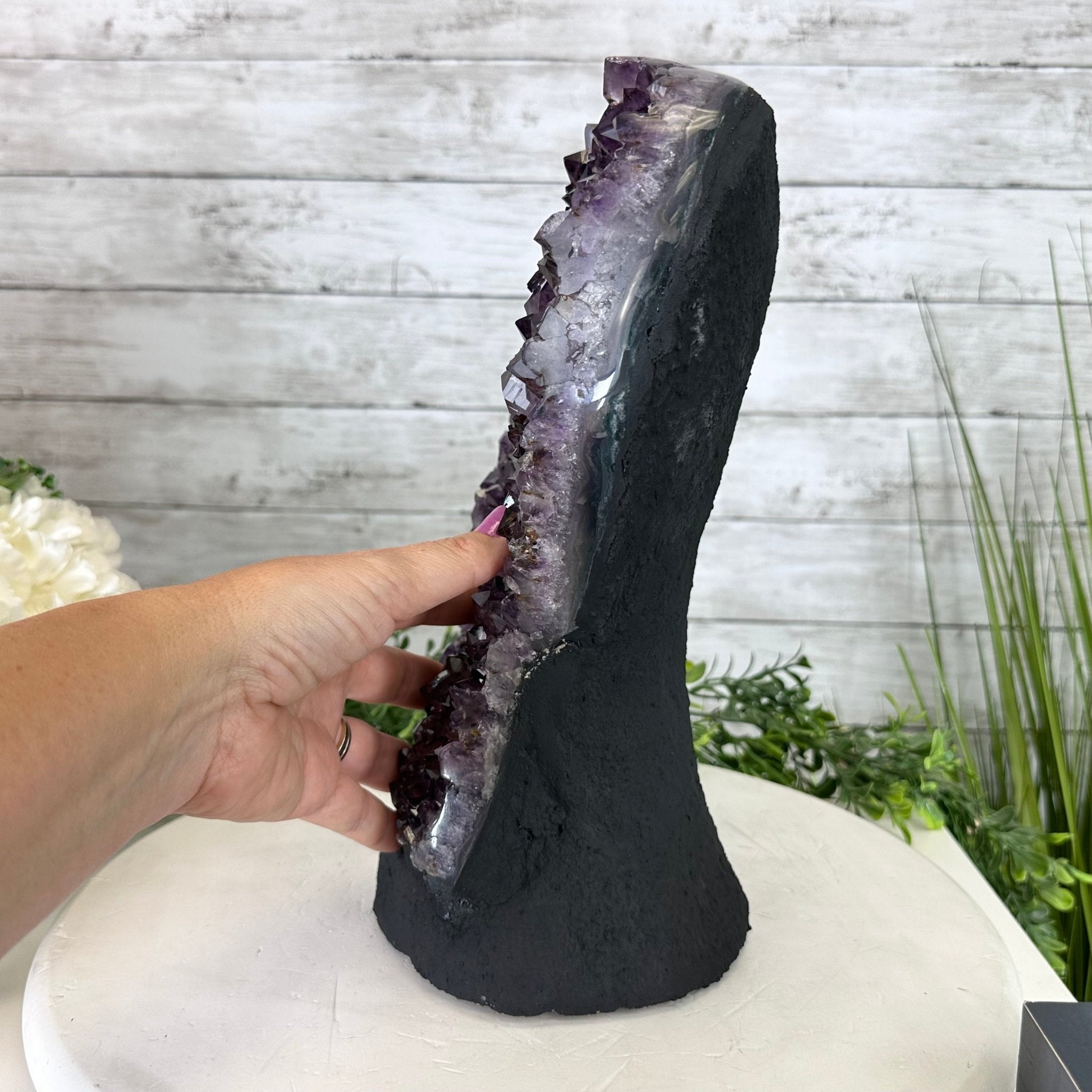 Extra Quality Amethyst Cluster, Cement Base, 12.5" Tall #5614-0117 - Brazil GemsBrazil GemsExtra Quality Amethyst Cluster, Cement Base, 12.5" Tall #5614-0117Clusters on Cement Bases5614-0117