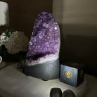 Extra Quality Amethyst Cluster, Cement Base, 12.9 lbs & 10.1" Tall #5614 - 0141 - Brazil GemsBrazil GemsExtra Quality Amethyst Cluster, Cement Base, 12.9 lbs & 10.1" Tall #5614 - 0141Clusters on Cement Bases5614 - 0141