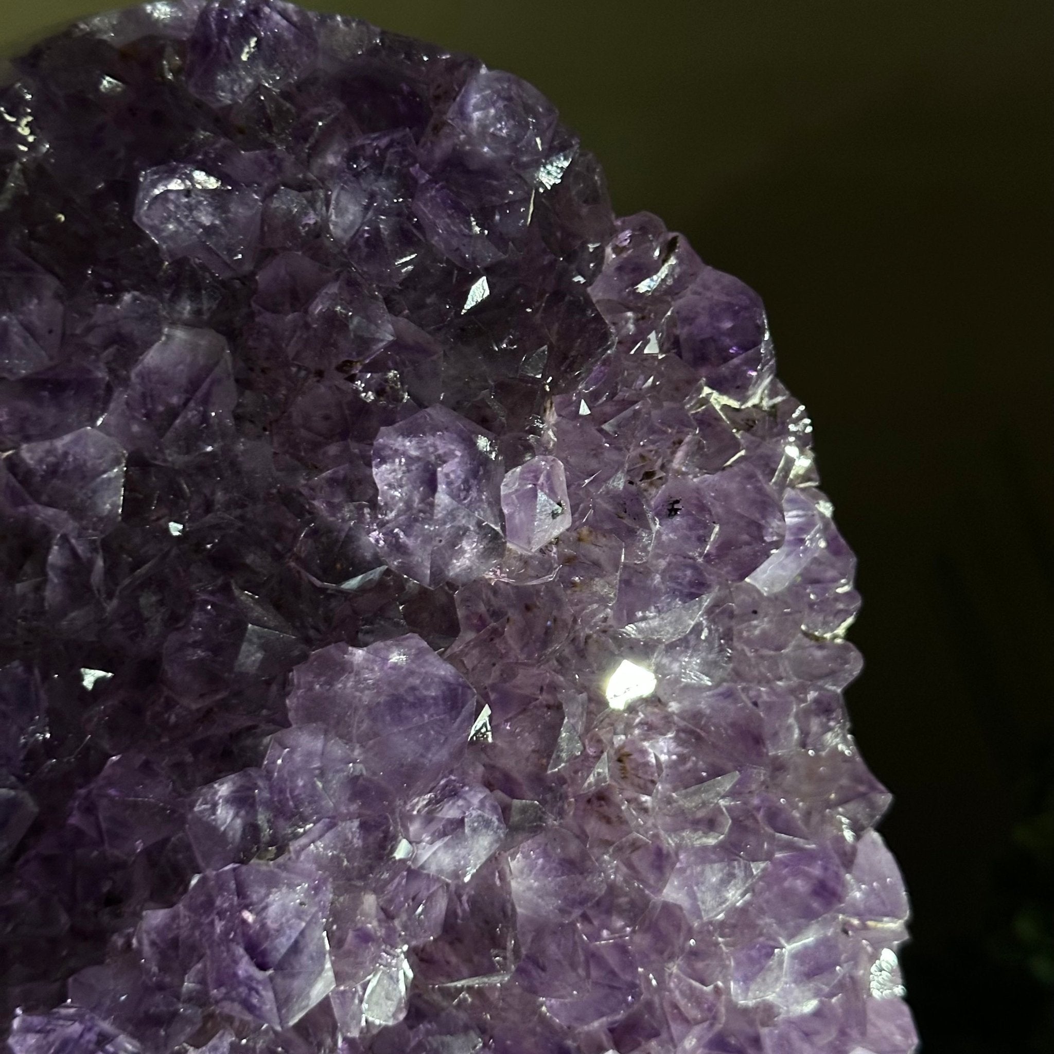 Extra Quality Amethyst Cluster, Cement Base, 12.9 lbs & 10.1" Tall #5614 - 0141 - Brazil GemsBrazil GemsExtra Quality Amethyst Cluster, Cement Base, 12.9 lbs & 10.1" Tall #5614 - 0141Clusters on Cement Bases5614 - 0141