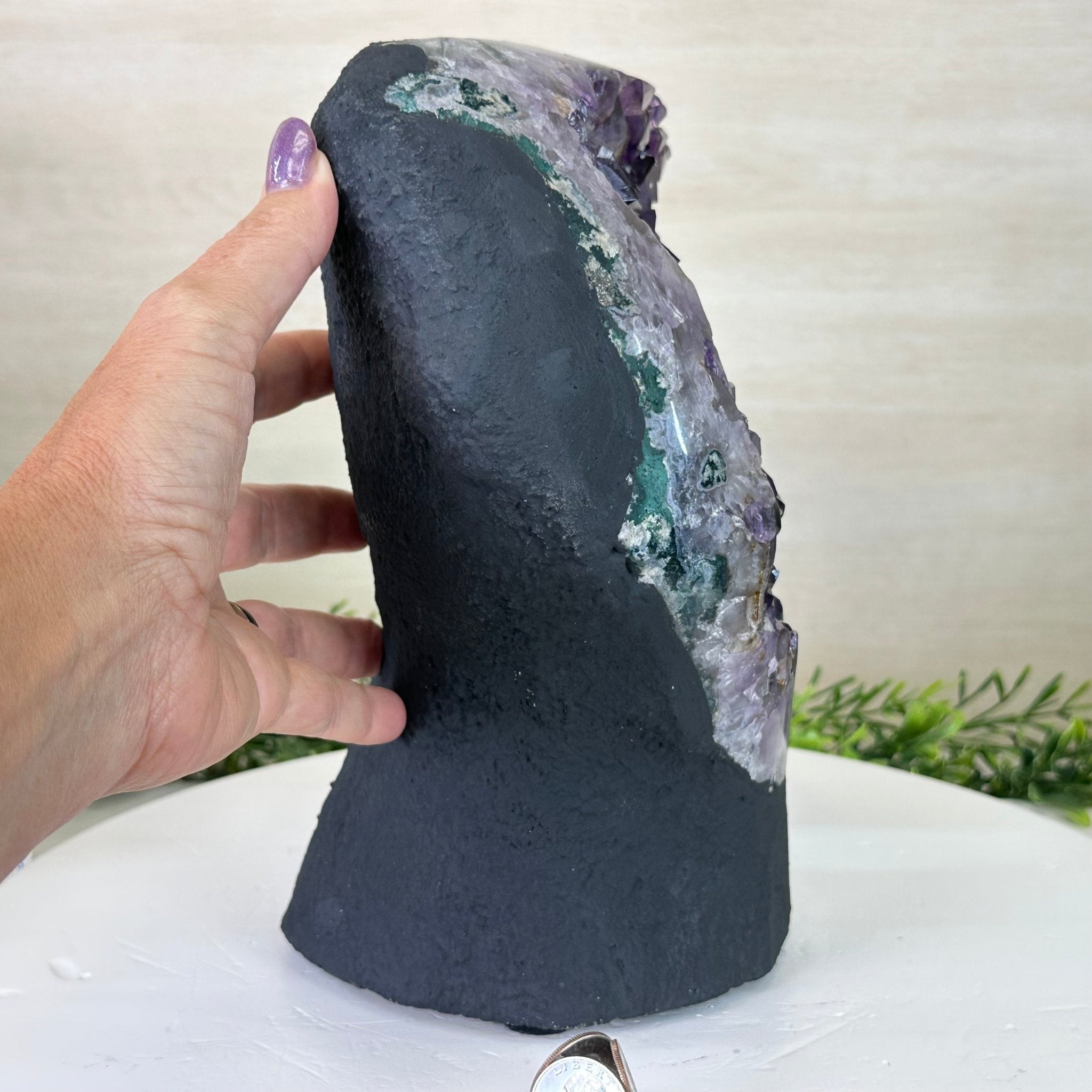 Extra Quality Amethyst Cluster, Cement Base, 13.1 lbs & 9.6" Tall #5614 - 0142 - Brazil GemsBrazil GemsExtra Quality Amethyst Cluster, Cement Base, 13.1 lbs & 9.6" Tall #5614 - 0142Clusters on Cement Bases5614 - 0142