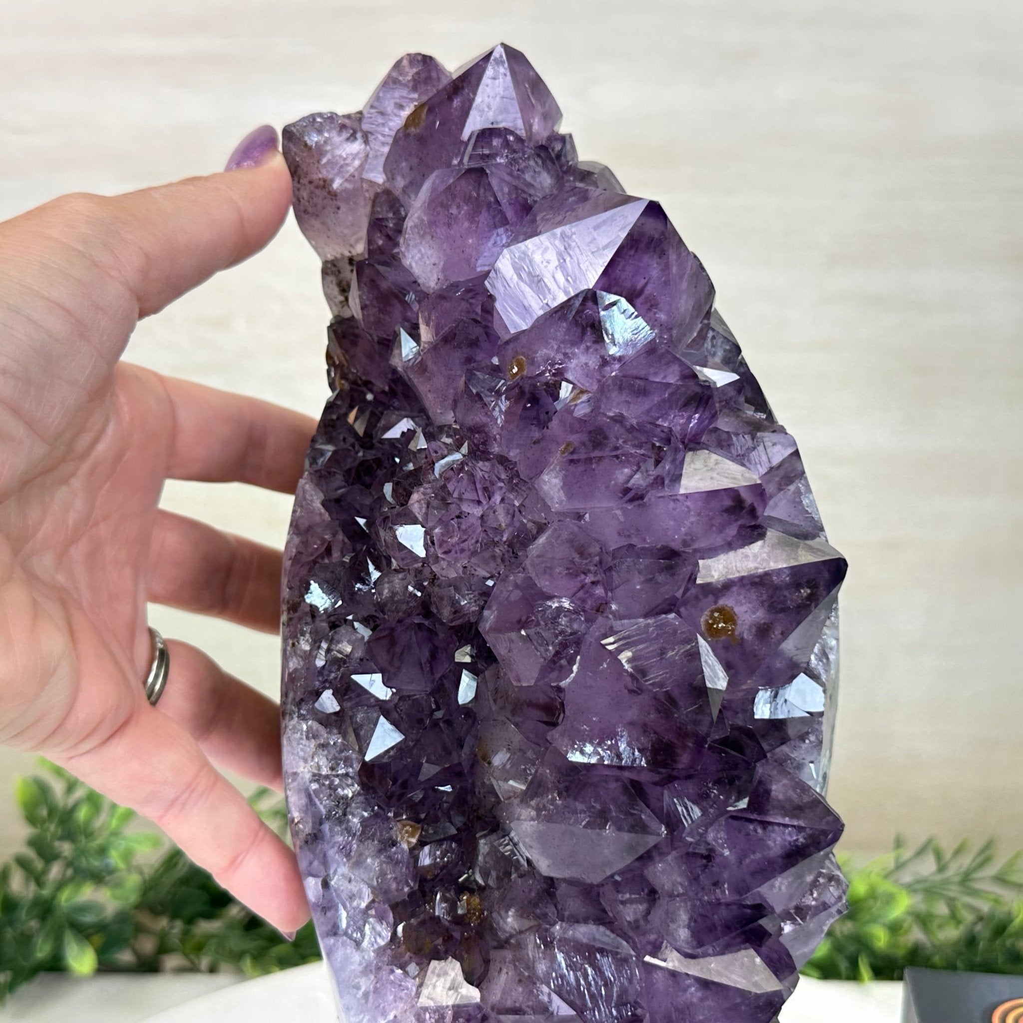 Extra Quality Amethyst Cluster, Cement Base, 14 lbs & 11.9" Tall #5614 - 0144 - Brazil GemsBrazil GemsExtra Quality Amethyst Cluster, Cement Base, 14 lbs & 11.9" Tall #5614 - 0144Clusters on Cement Bases5614 - 0144