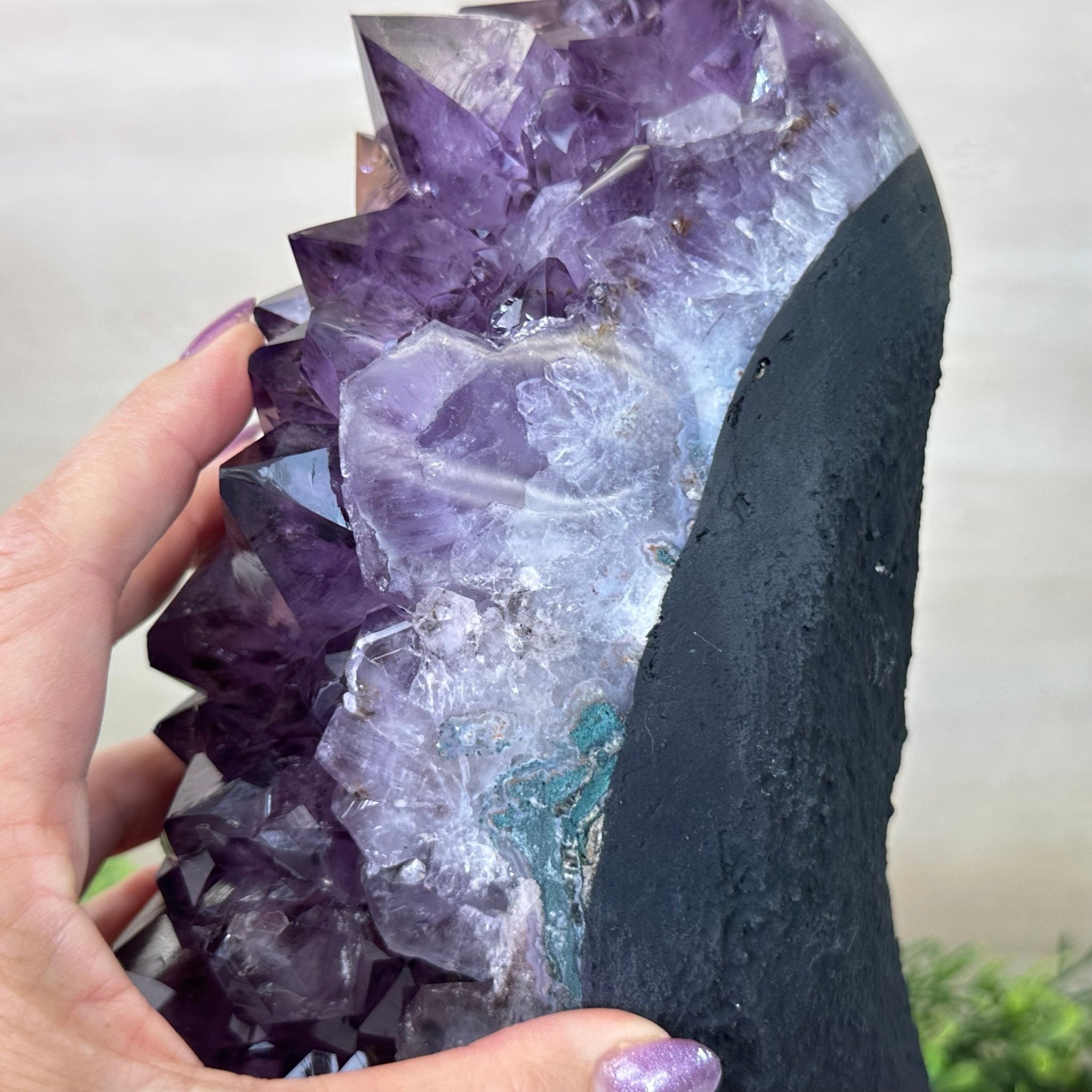 Extra Quality Amethyst Cluster, Cement Base, 14 lbs & 11.9" Tall #5614 - 0144 - Brazil GemsBrazil GemsExtra Quality Amethyst Cluster, Cement Base, 14 lbs & 11.9" Tall #5614 - 0144Clusters on Cement Bases5614 - 0144