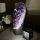 Extra Quality Amethyst Cluster, Cement Base, 14 lbs & 12.1" Tall #5614 - 0143 - Brazil GemsBrazil GemsExtra Quality Amethyst Cluster, Cement Base, 14 lbs & 12.1" Tall #5614 - 0143Clusters on Cement Bases5614 - 0143