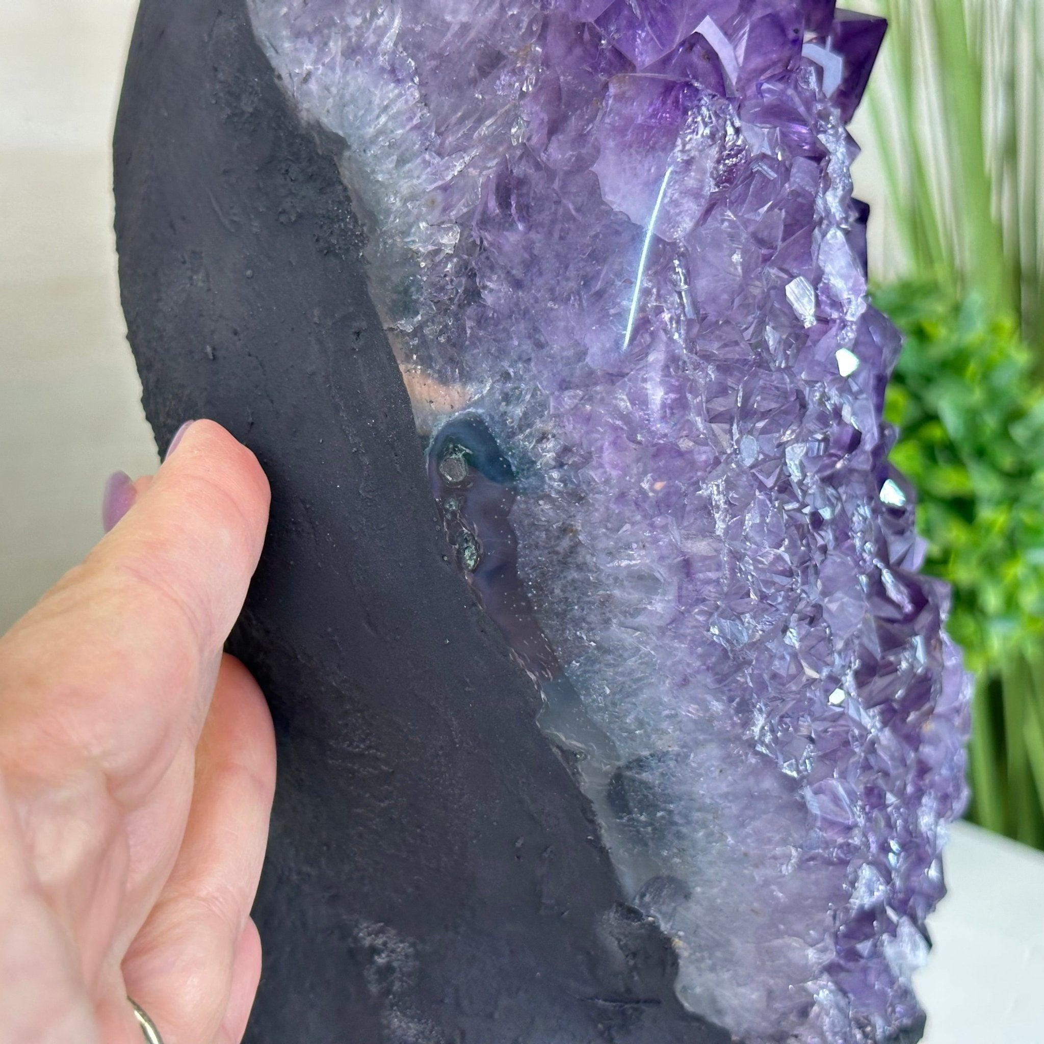 Extra Quality Amethyst Cluster, Cement Base, 14 lbs & 9.3" Tall #5614 - 0145 - Brazil GemsBrazil GemsExtra Quality Amethyst Cluster, Cement Base, 14 lbs & 9.3" Tall #5614 - 0145Clusters on Cement Bases5614 - 0145