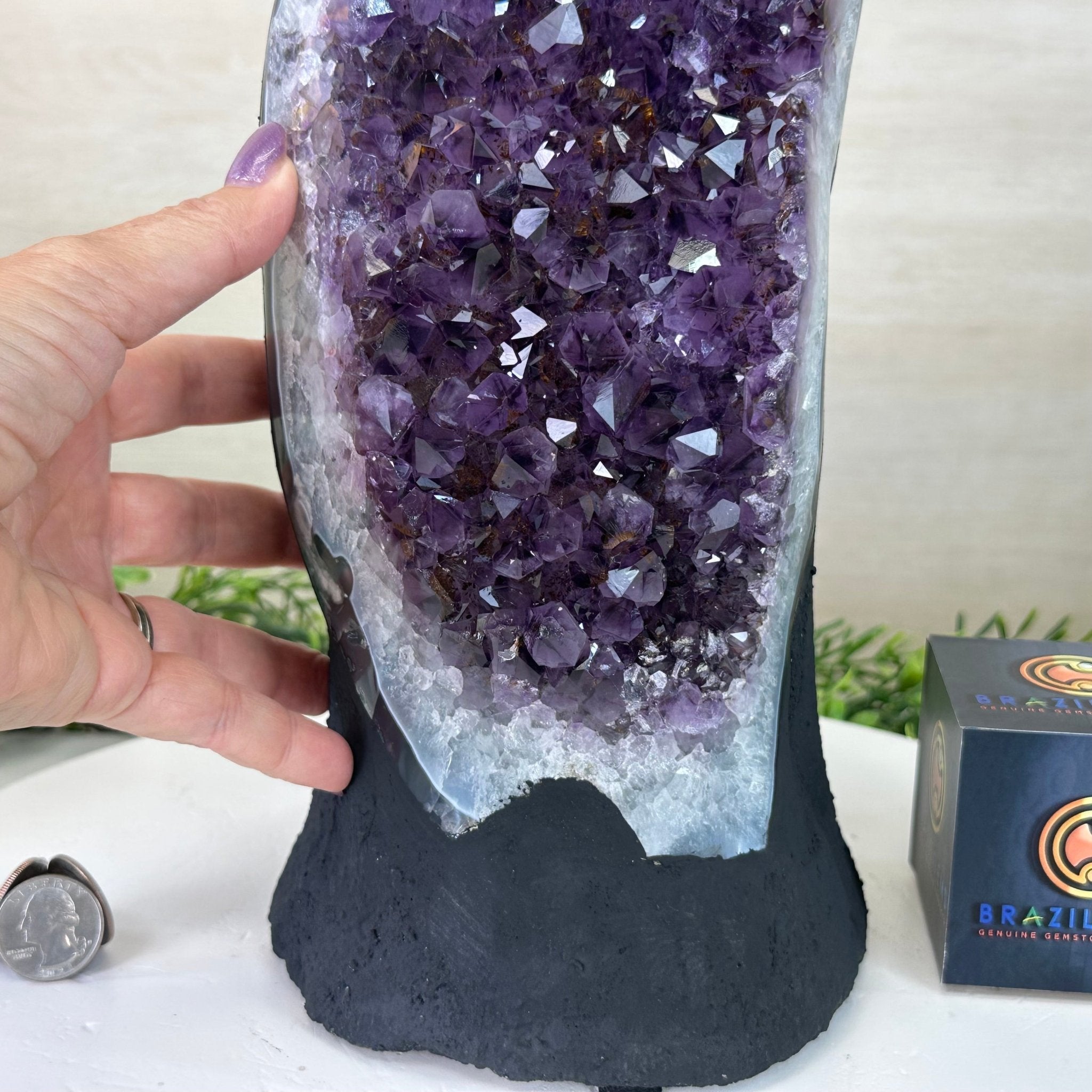 Extra Quality Amethyst Cluster, Cement Base, 16.2 lbs & 12.5" Tall #5614 - 0148 - Brazil GemsBrazil GemsExtra Quality Amethyst Cluster, Cement Base, 16.2 lbs & 12.5" Tall #5614 - 0148Clusters on Cement Bases5614 - 0148