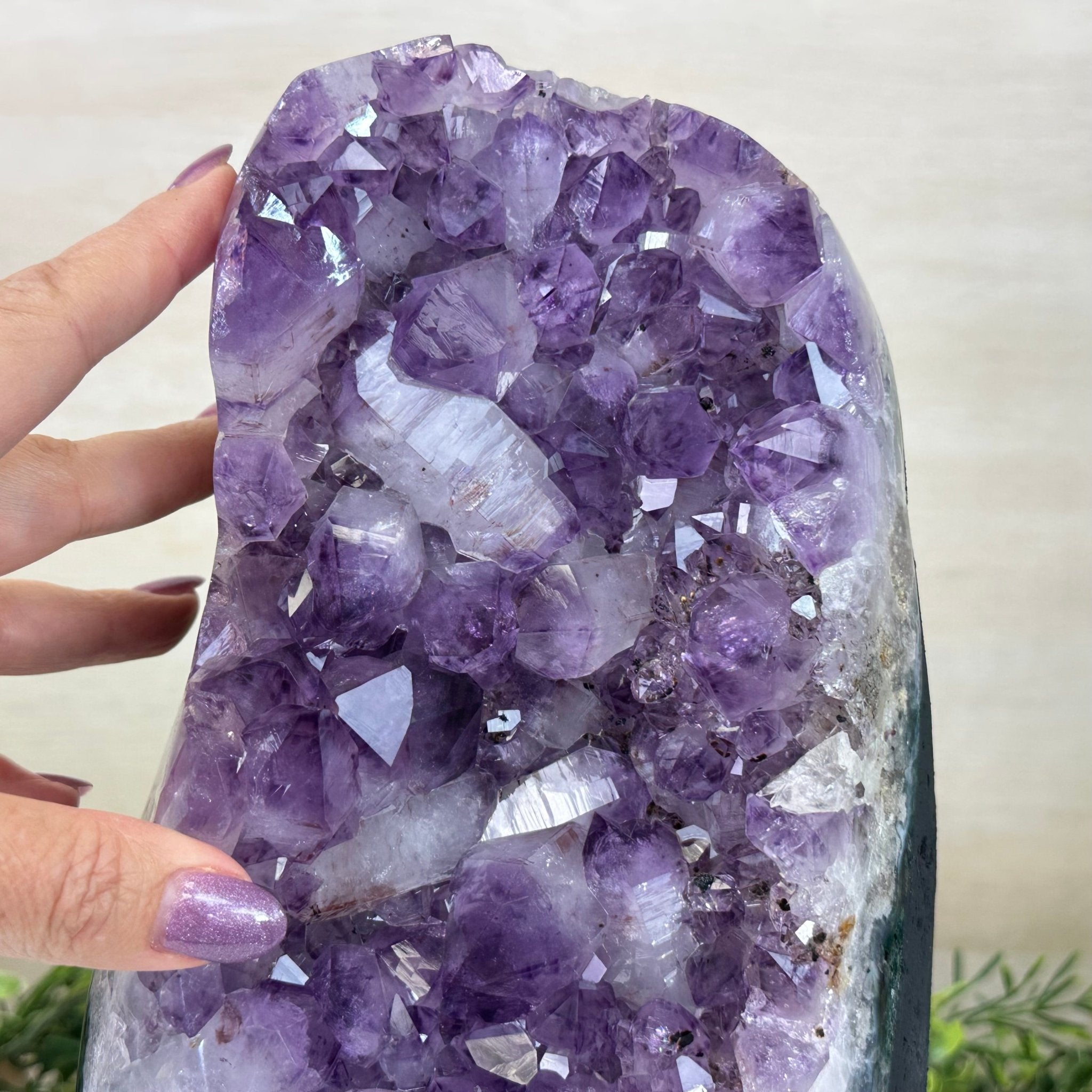 Amethyst Crystal Cluster on a cement base, #5614-0149 by Brazil Gems®
