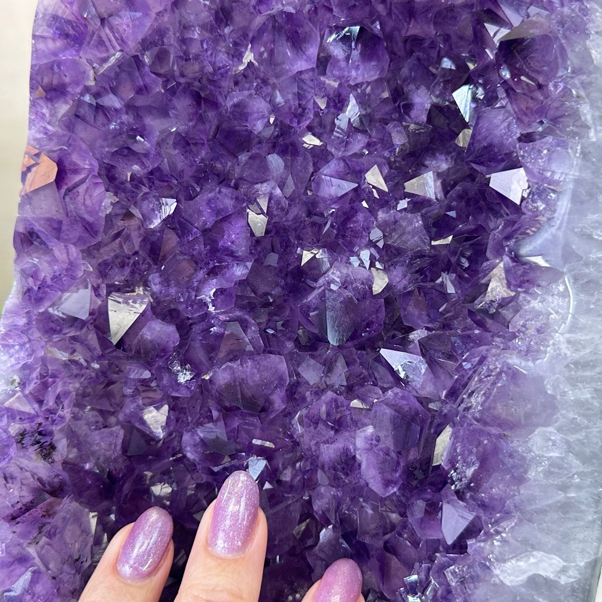 Extra Quality Amethyst Cluster, Cement Base, 16.8 lbs & 11" Tall #5614 - 0150 - Brazil GemsBrazil GemsExtra Quality Amethyst Cluster, Cement Base, 16.8 lbs & 11" Tall #5614 - 0150Clusters on Cement Bases5614 - 0150