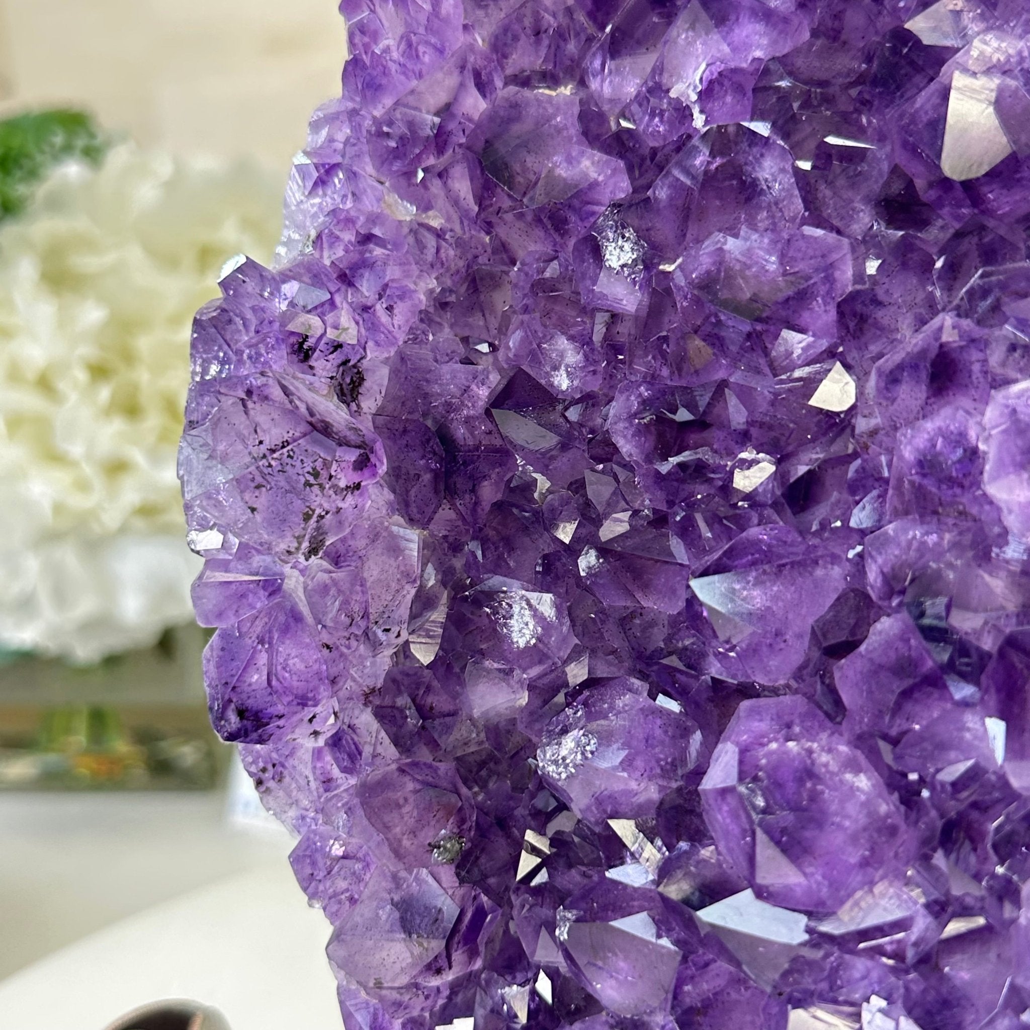 Extra Quality Amethyst Cluster, Cement Base, 16.8 lbs & 11" Tall #5614 - 0150 - Brazil GemsBrazil GemsExtra Quality Amethyst Cluster, Cement Base, 16.8 lbs & 11" Tall #5614 - 0150Clusters on Cement Bases5614 - 0150