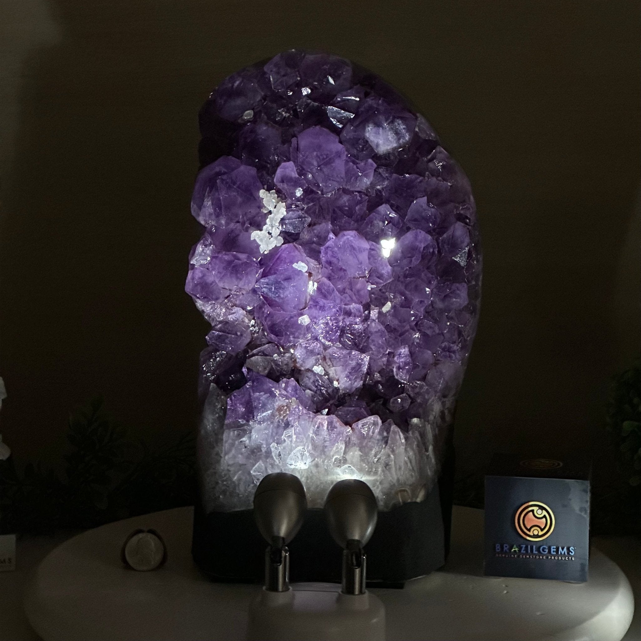 Extra Quality Amethyst Cluster, Cement Base, 24.7 lbs & 12.4" Tall #5614 - 0151 - Brazil GemsBrazil GemsExtra Quality Amethyst Cluster, Cement Base, 24.7 lbs & 12.4" Tall #5614 - 0151Clusters on Cement Bases5614 - 0151